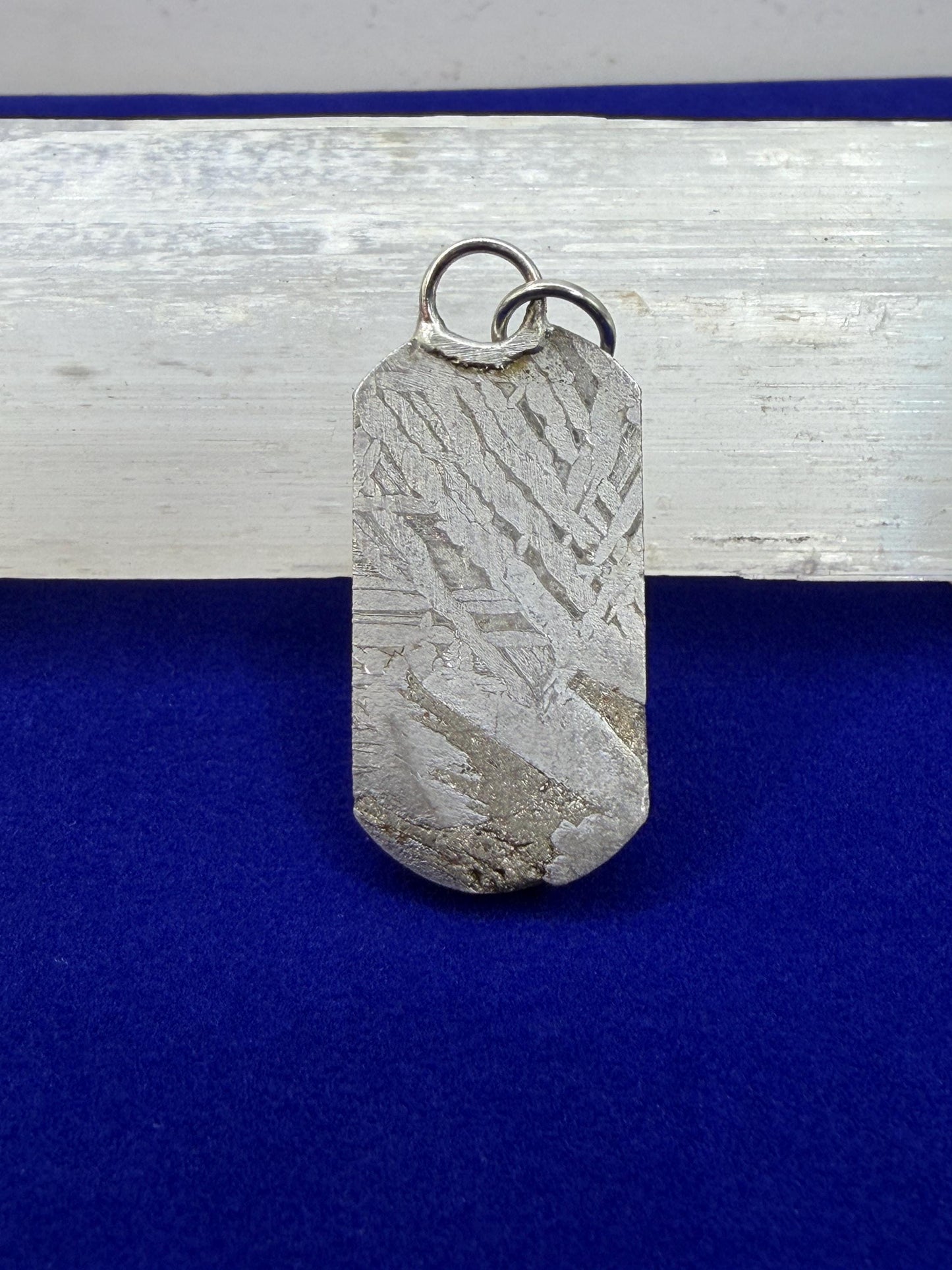 Aletai Meteorite Pendant, Space Jewelry, Etched Iron Widmanstätten 8.80g