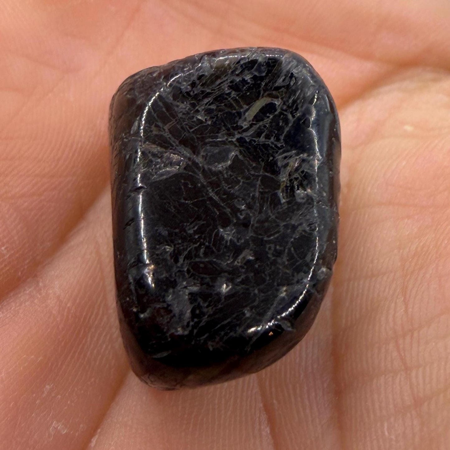 Greenland Nuummite Stone: Reiki Healing Stone, Protection Talisman, 10.83 grams