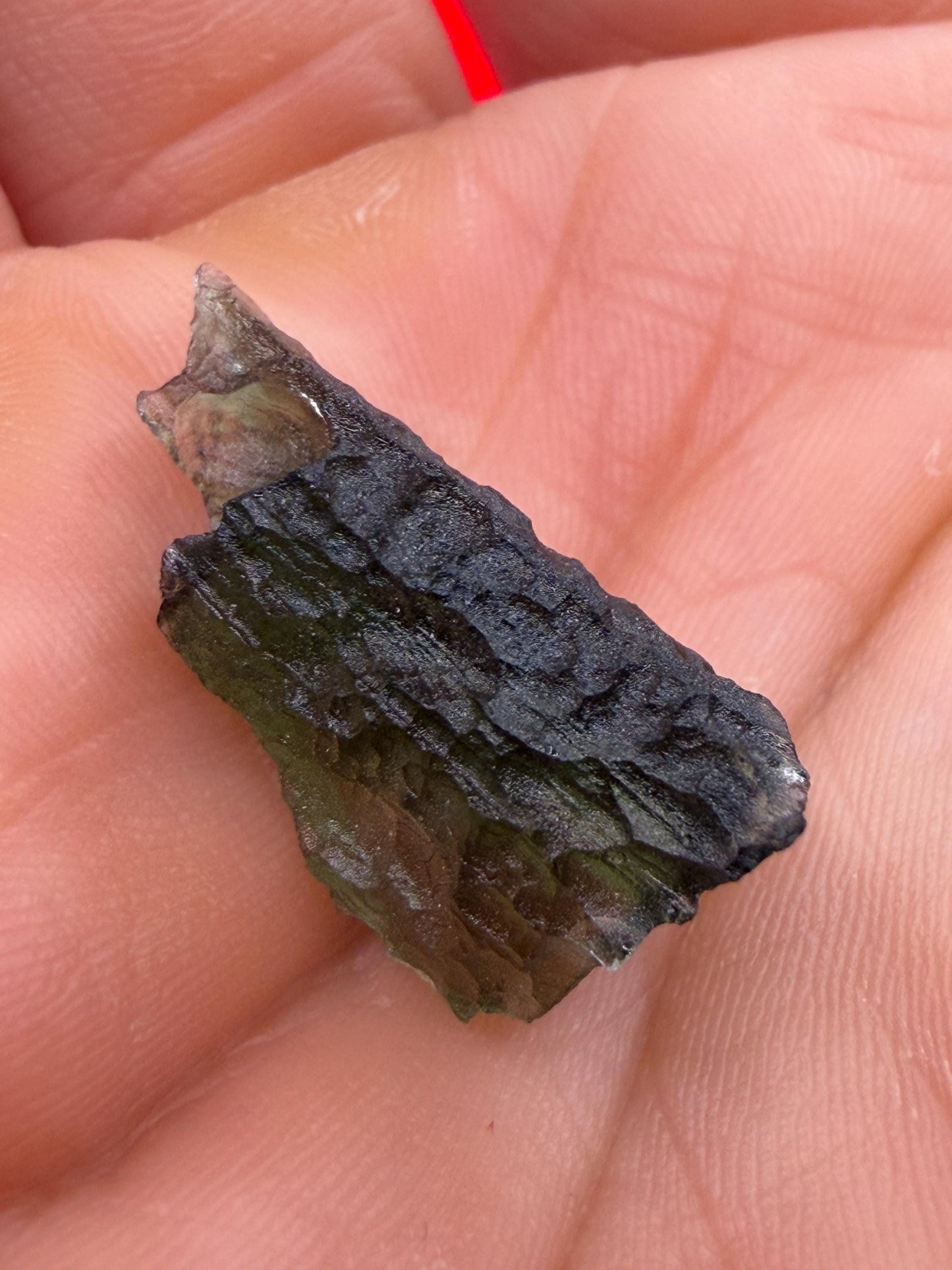 Authentic Moldavite Tektite Specimen: 2.17 grams, Reiki Talisman