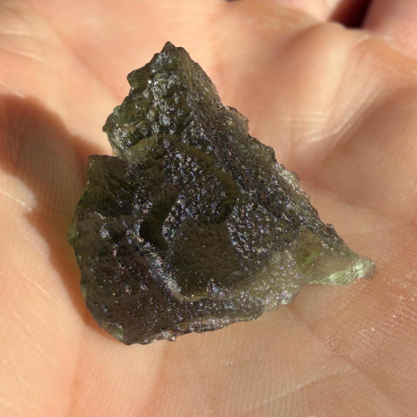 Authentic Moldavite Tektite Specimen: 4.86g/24.3ct