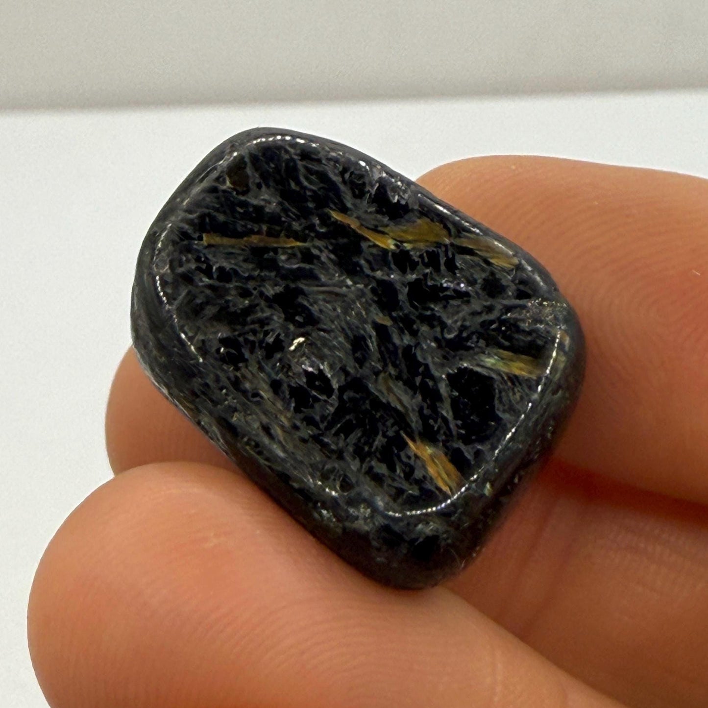 Greenland Nuummite Stone: Ancient Iridescent Gemstone, 12.70 grams