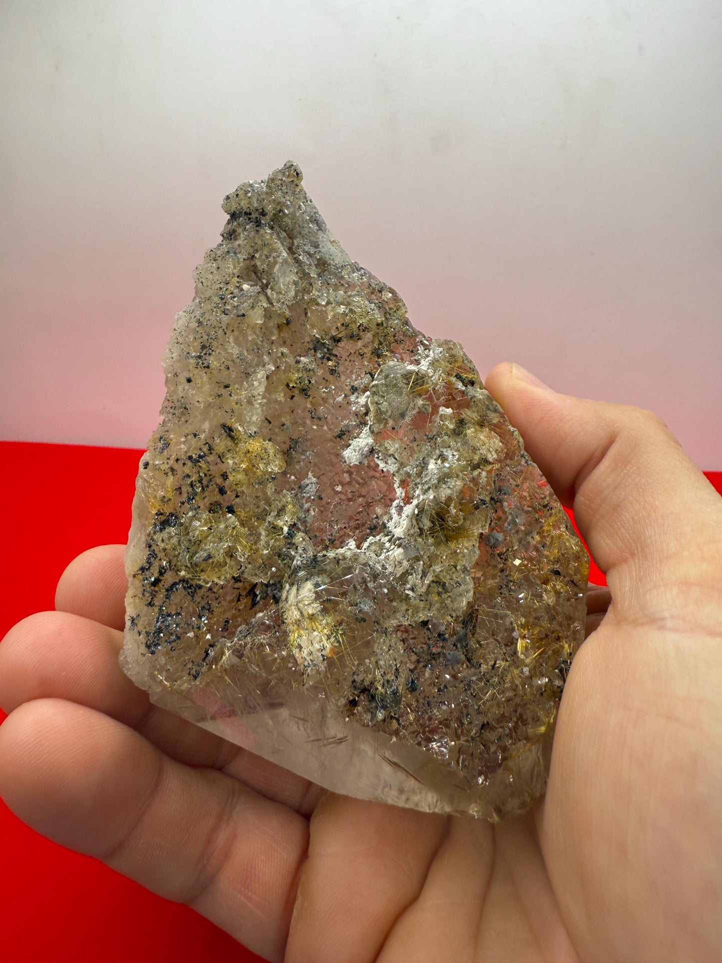 Golden Rutilated Quartz Crystal: Brazilian Fine Crystal, 398 grams