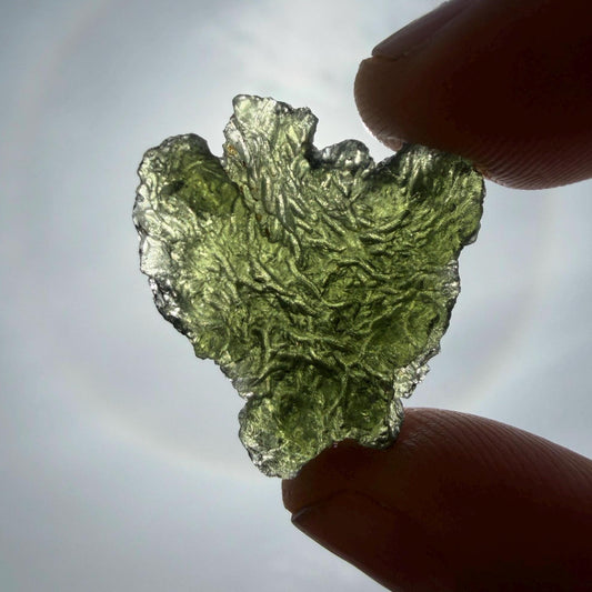 Authentic Moldavite Tektite Specimen, Reiki Healing Crystal, 4.54g/22.7ct