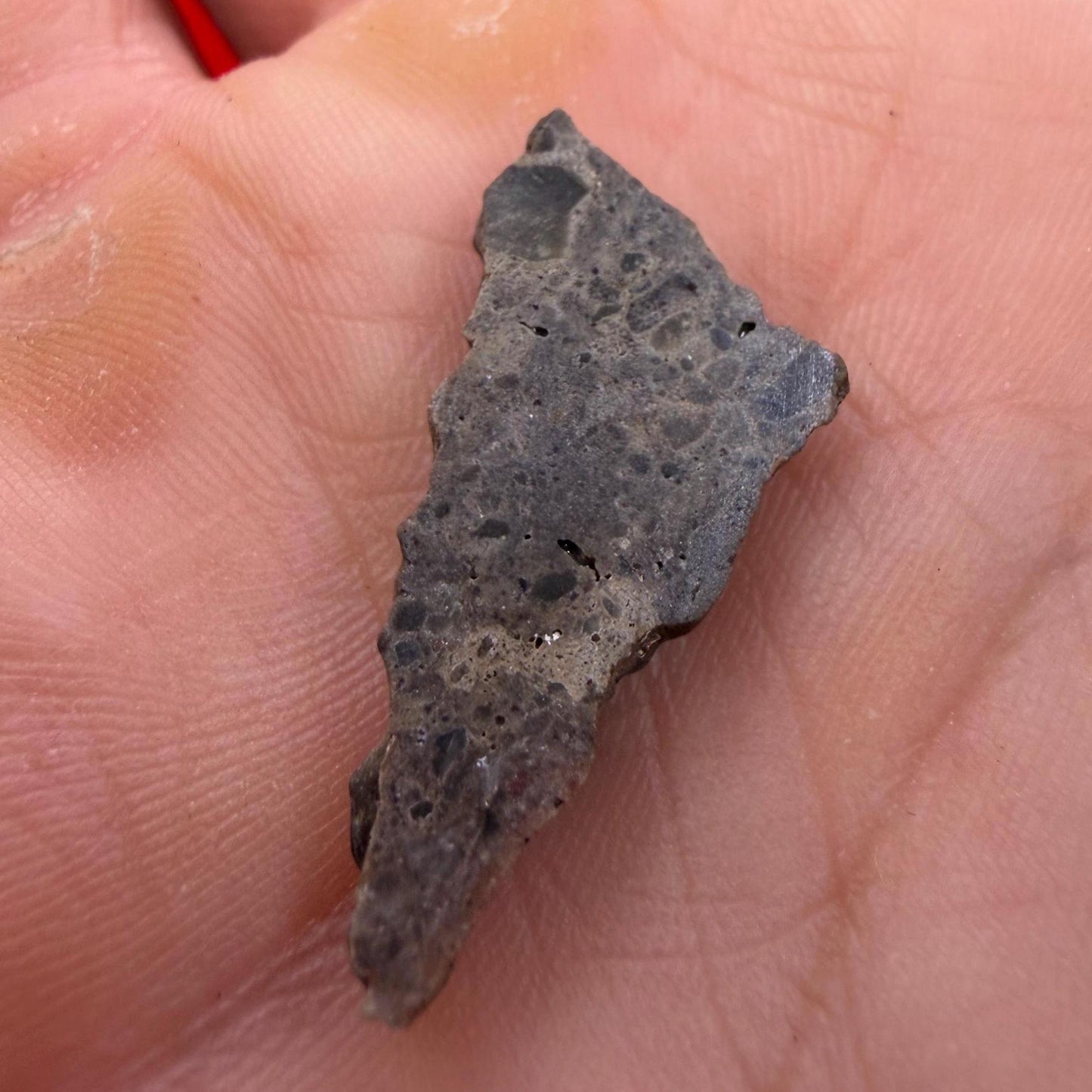 Oued el Hamim 001 Lunar Meteorite Slice, Authentic Moon Rock, Rare Aqueously Altered Lunar, 1.14g