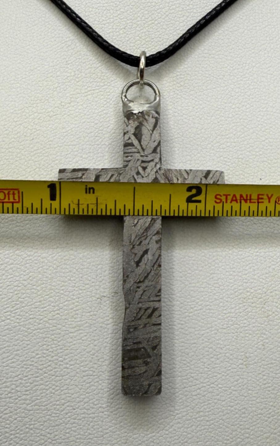 Aletai Meteorite Cross Pendant: Widmanstätten Pattern, Cosmic Jewelry, 17.72g