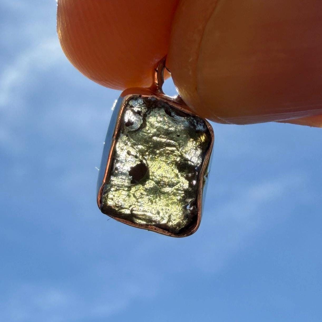 Authentic Moldavite Tektite Pendant: Czech Republic, Reiki Energy, 1.60 gram