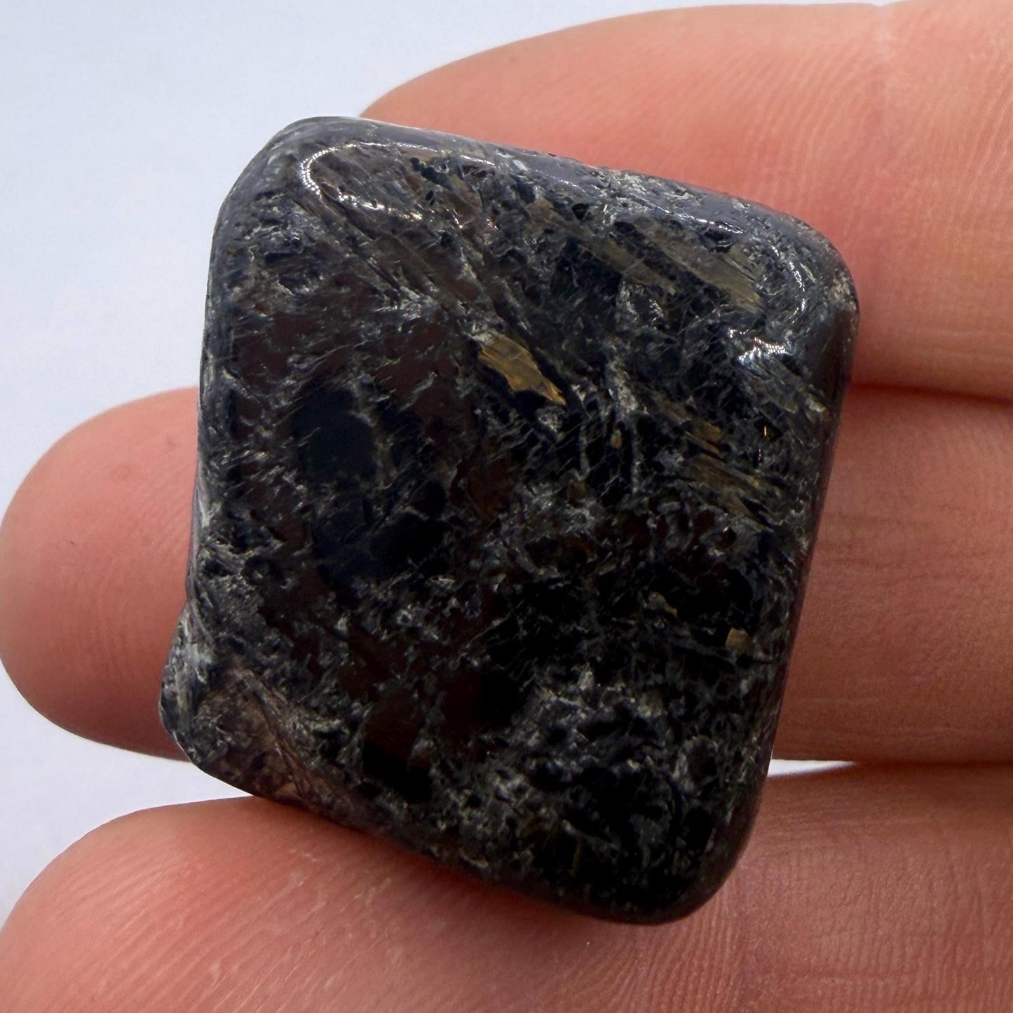 Nuummite Stone: Rare Greenland Gemstone Talisman, Ancient Transformation Crystal, 25.14 grams
