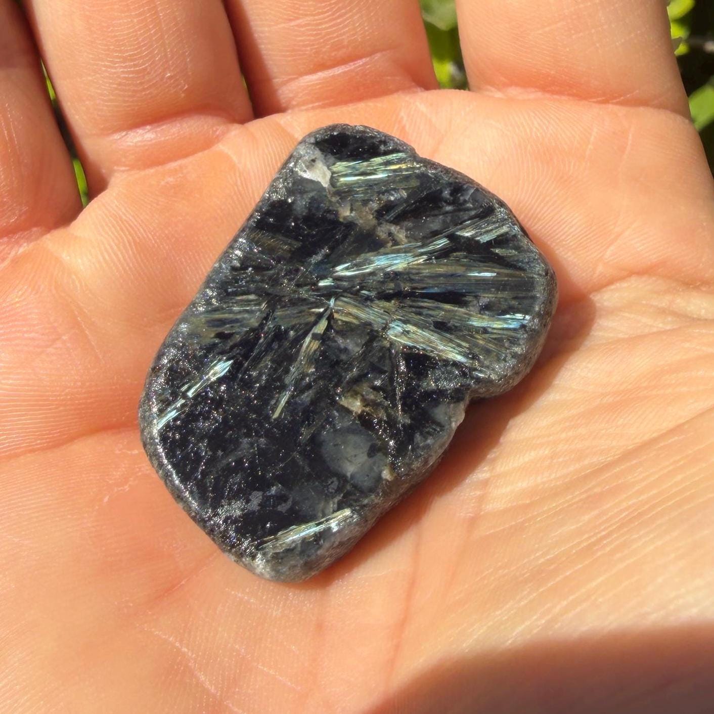 Rare Nuummite Crystal Finland, Genuine Sorcerer’s Stone, Iridescent Stone, 20.96g