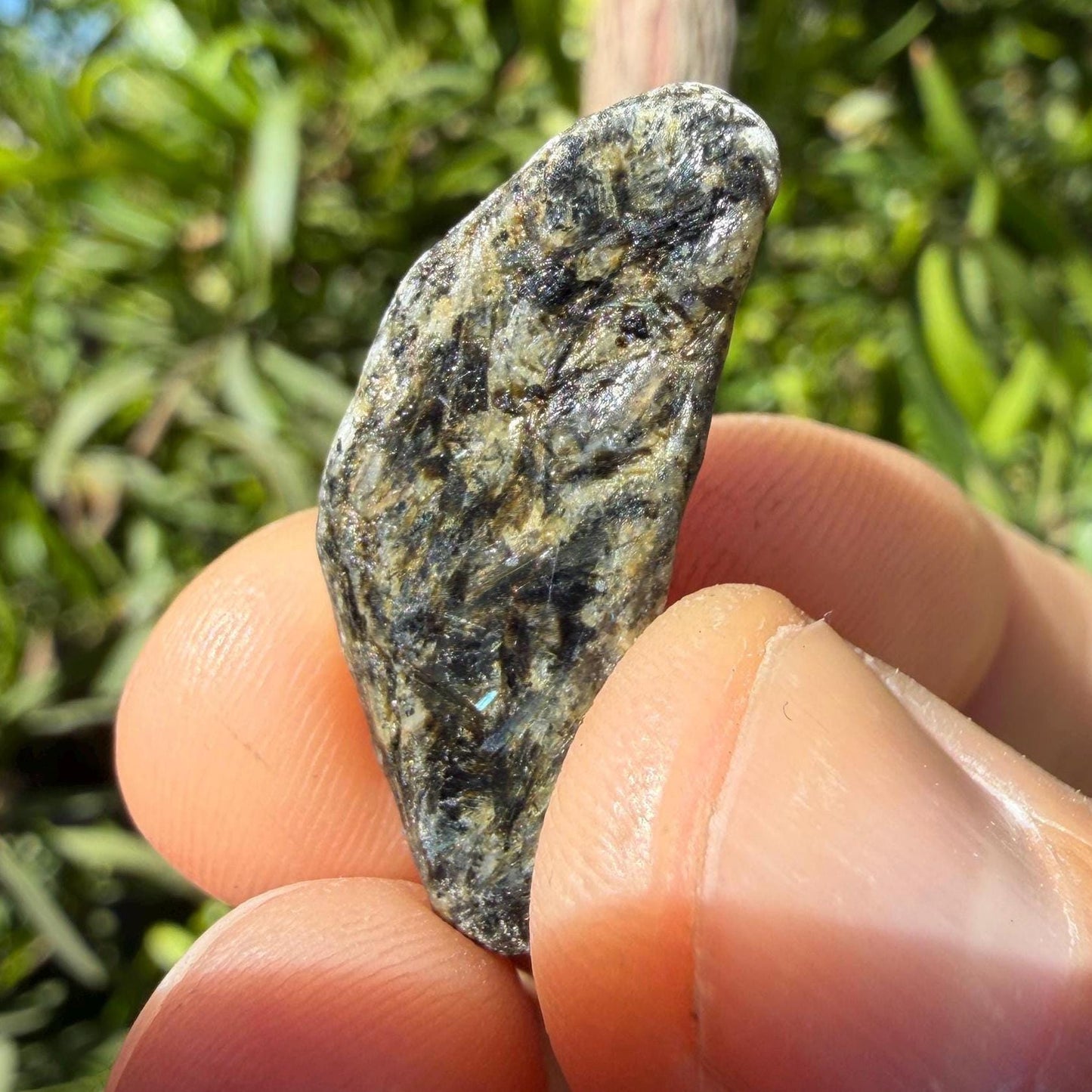 Rare Nuummite Crystal Finland, Genuine Sorcerer’s Stone, Iridescent Stone, 2.84g