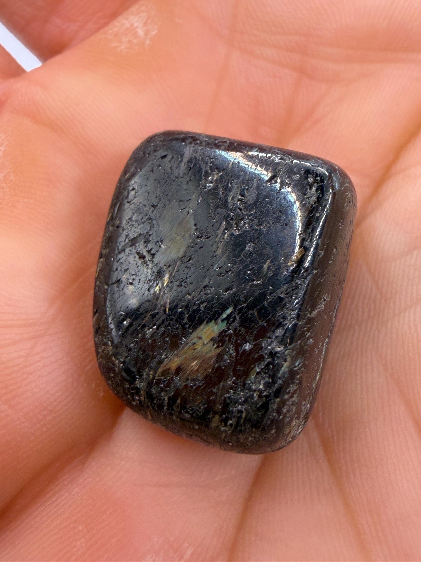 Greenland Nuummite Stone: Reiki Healing Stone, Protection Talisman, 9.75 grams