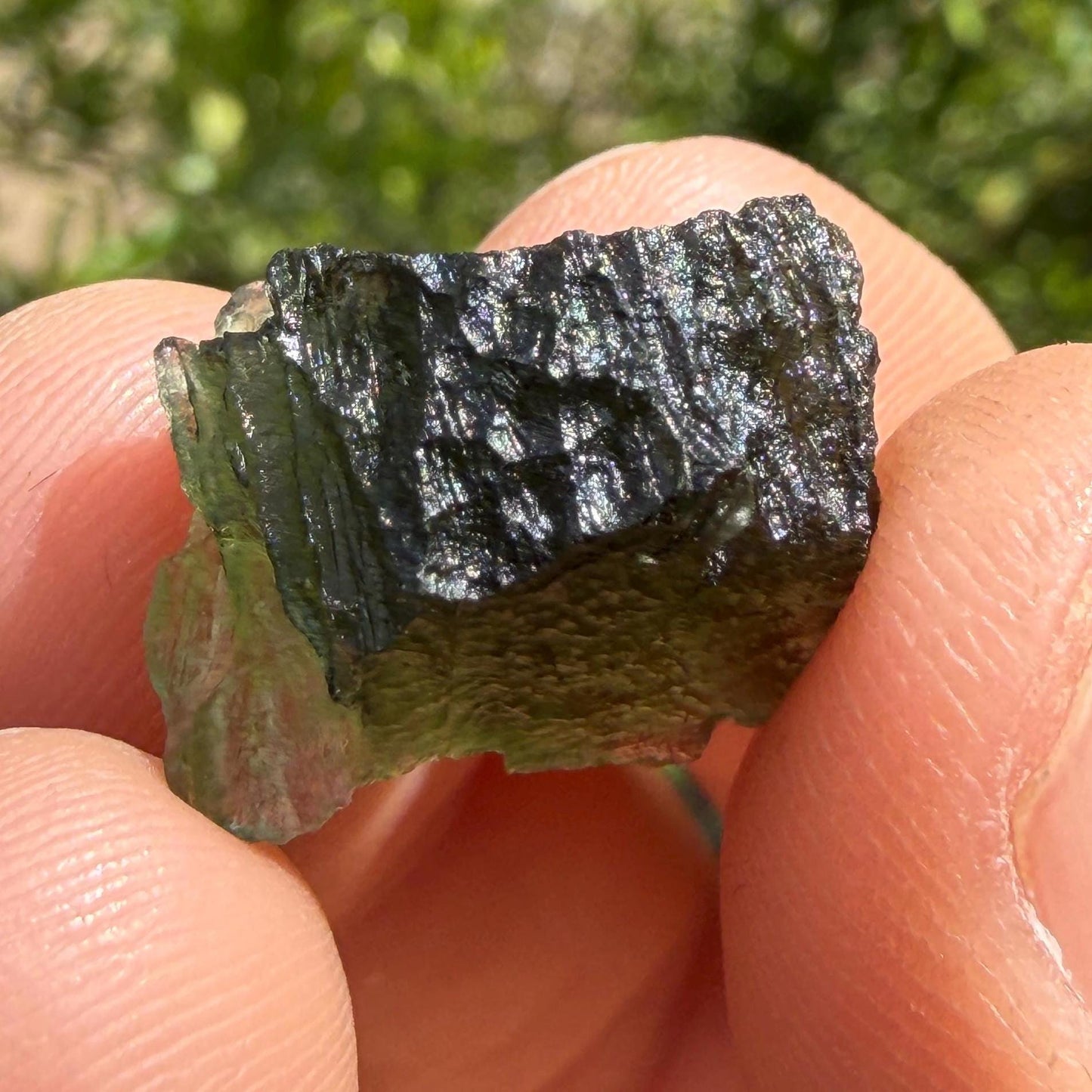 Authentic Moldavite Tektite Specimen, Czech Republic Origin, 3.22 grams