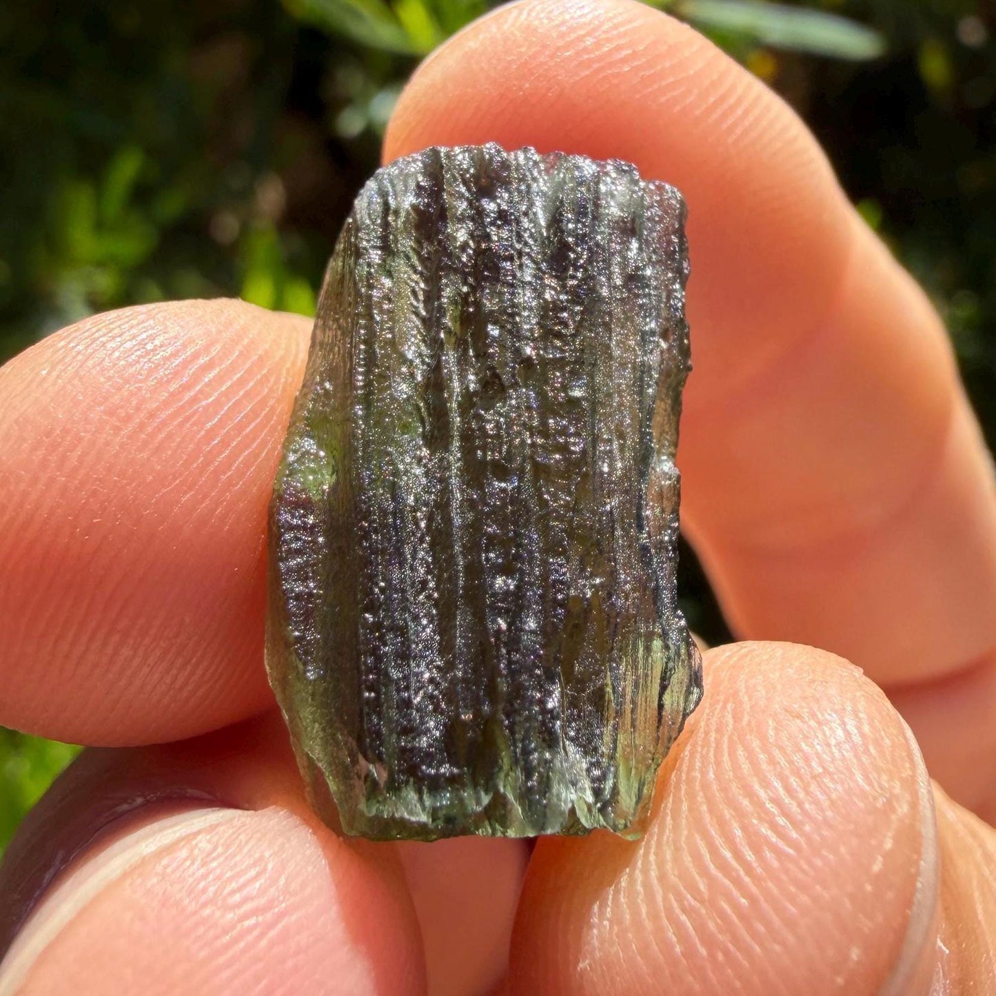 Moldavite Tektite Specimen: Authentic Crystal, 3.76g/18.8ct