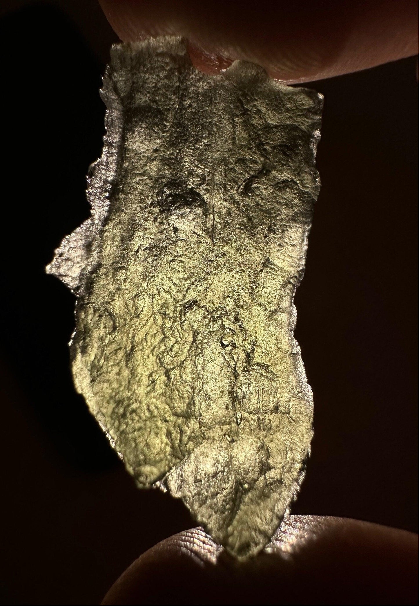 Moldavite Tektite Crystal Specimen, Spiritual Talisman (1.59 grams)