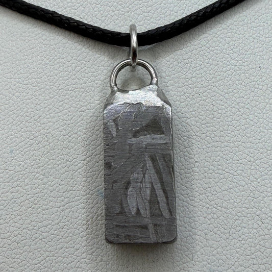 Aletai Meteorite Pendant, Space Jewelry, Etched Iron Widmanstätten 8.02g