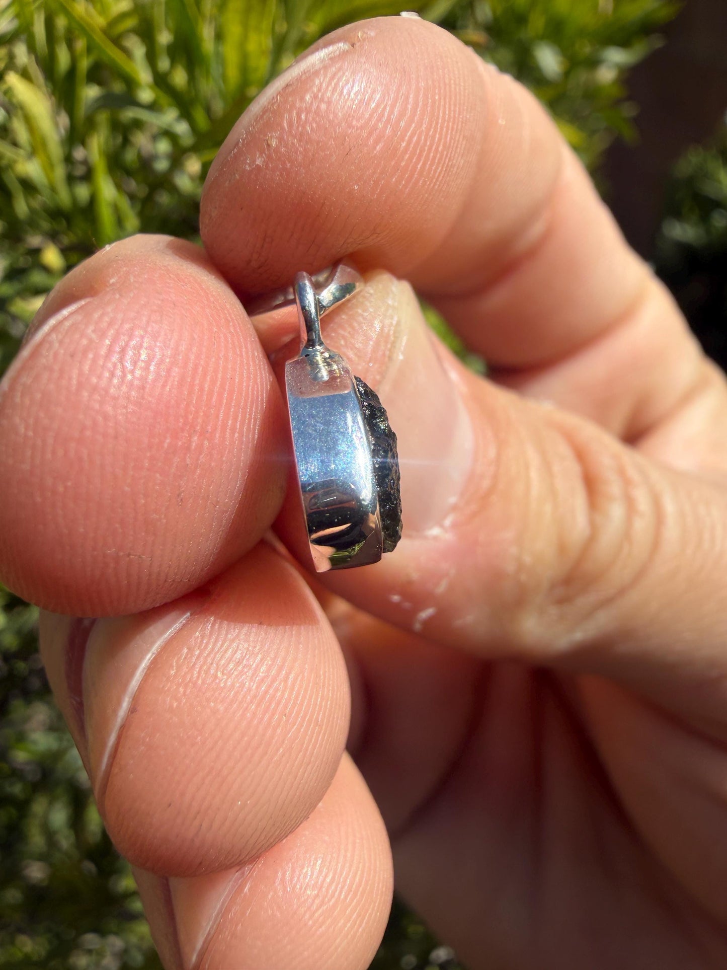 Authentic Moldavite Tektite Pendant: Czech Republic, Reiki Energy, 1.50g