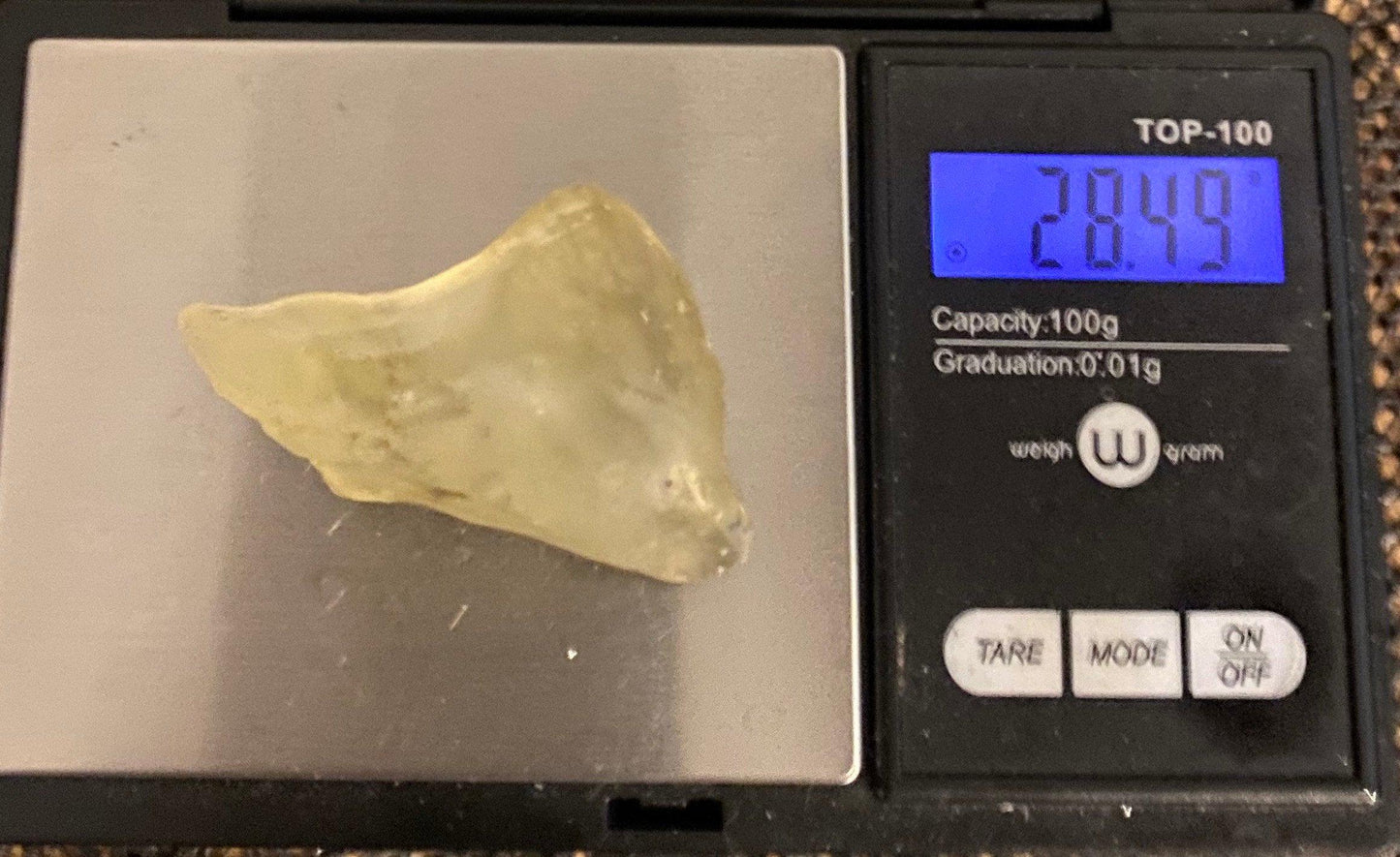 Rare Libyan Desert Glass: Golden Tektite Talisman, 28.49 grams