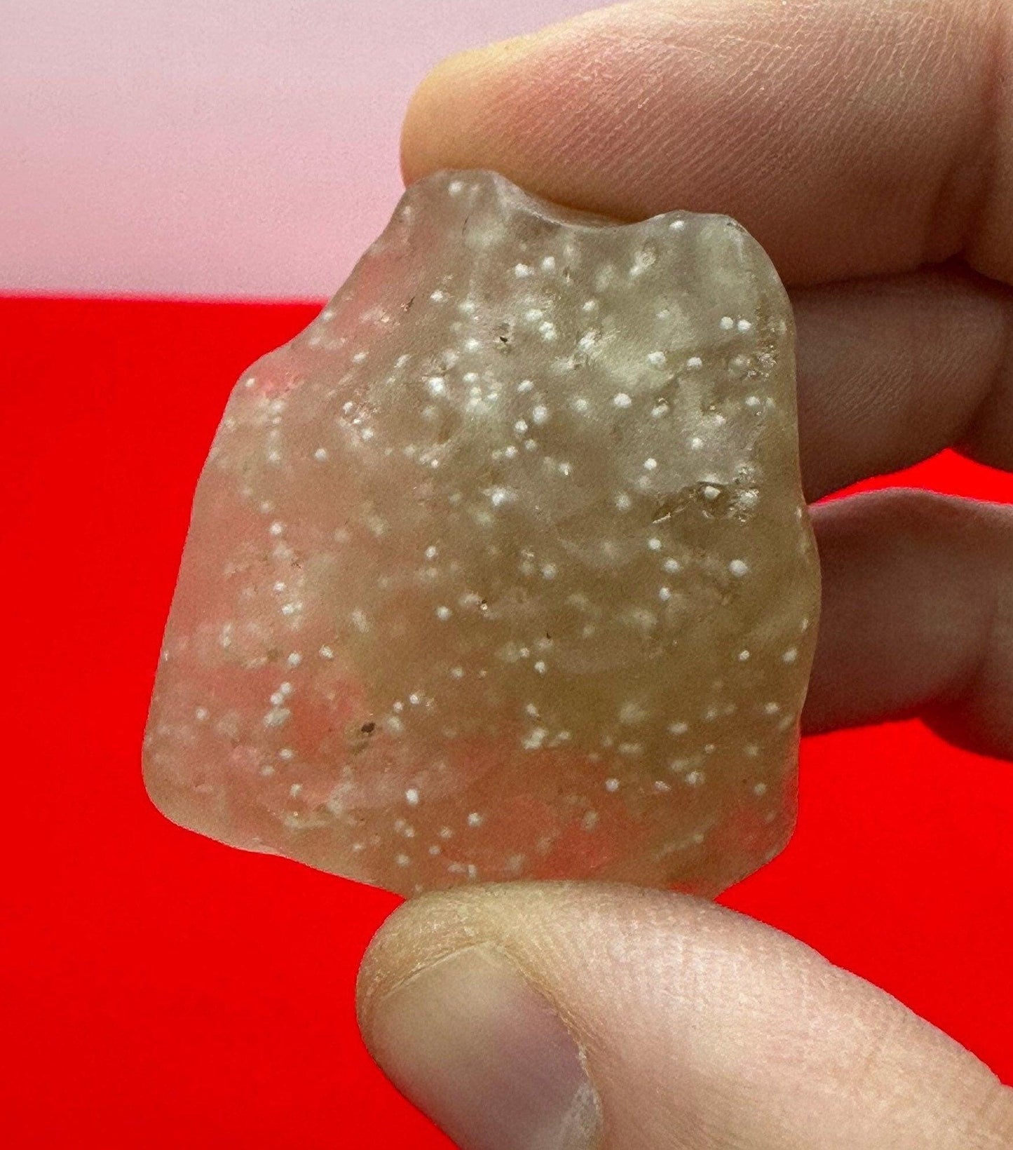 Libyan Desert Glass: Golden Tektite Talisman with Sand Grains, 20.86 grams