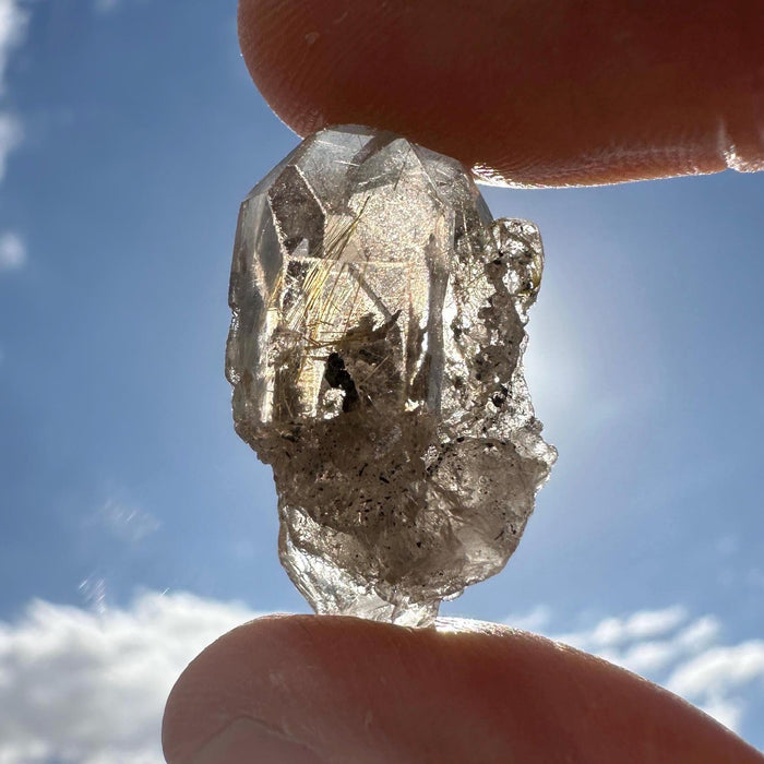Twin Golden Rutilated Quartz Crystal: Brazilian Fine Crystal, 5.65 grams