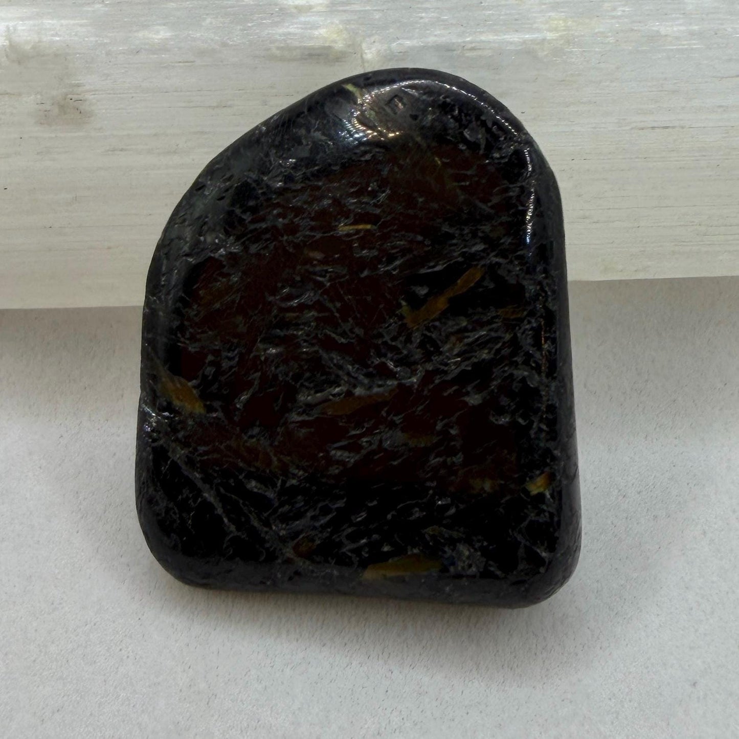 Greenland Nuummite Stone: Reiki Healing Stone, Protection Talisman, 8.53 grams