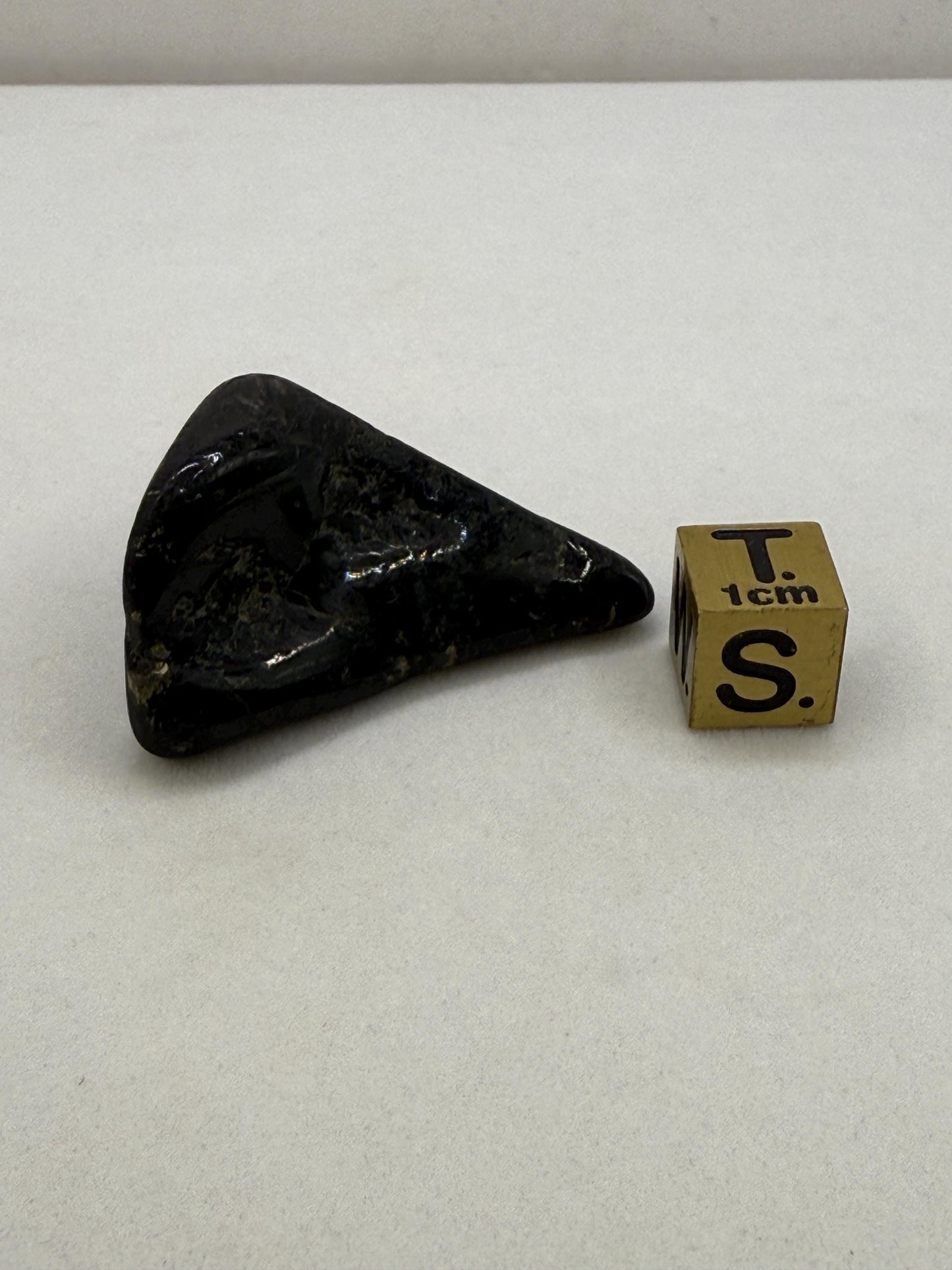 Polished Nuummite Stone: Greenland Gemstone with Display Case, Talisman, 18.89 grams