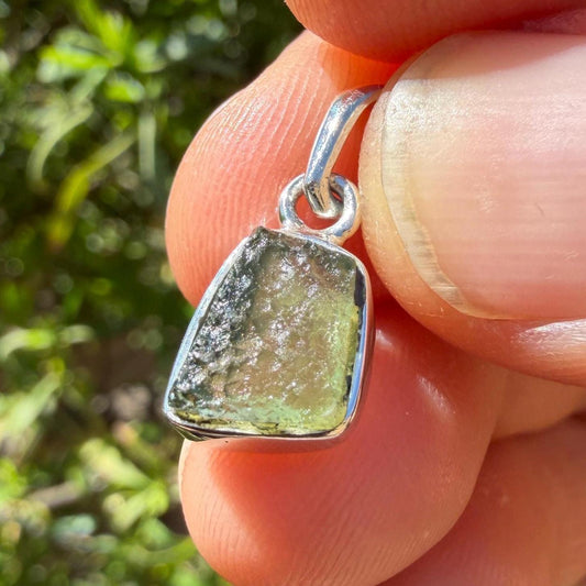 Authentic Moldavite Tektite Pendant: Czech Republic, Reiki Energy, 1.55 gram