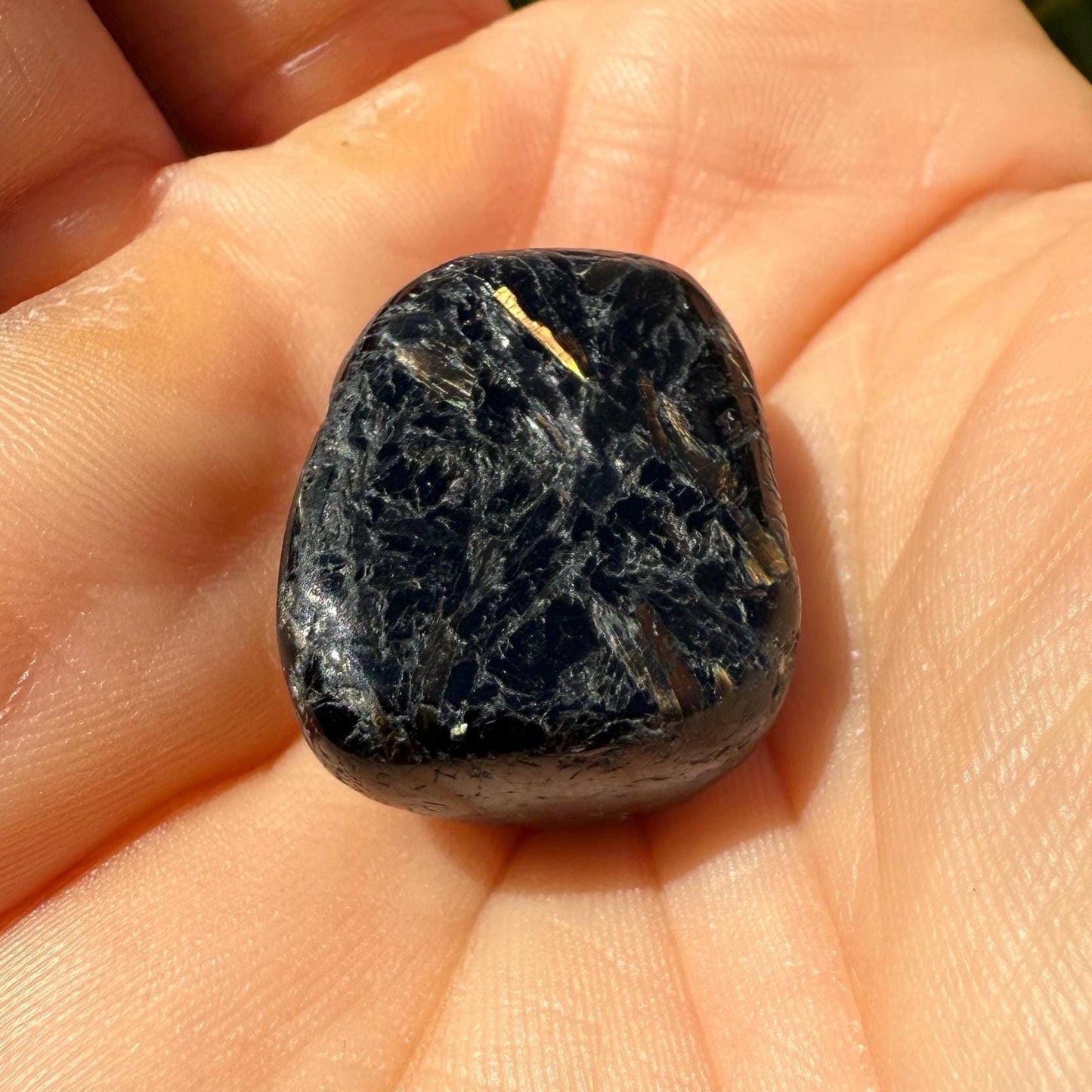 Greenland Nuummite Stone: Ancient Iridescent Gemstone, 12.70 grams