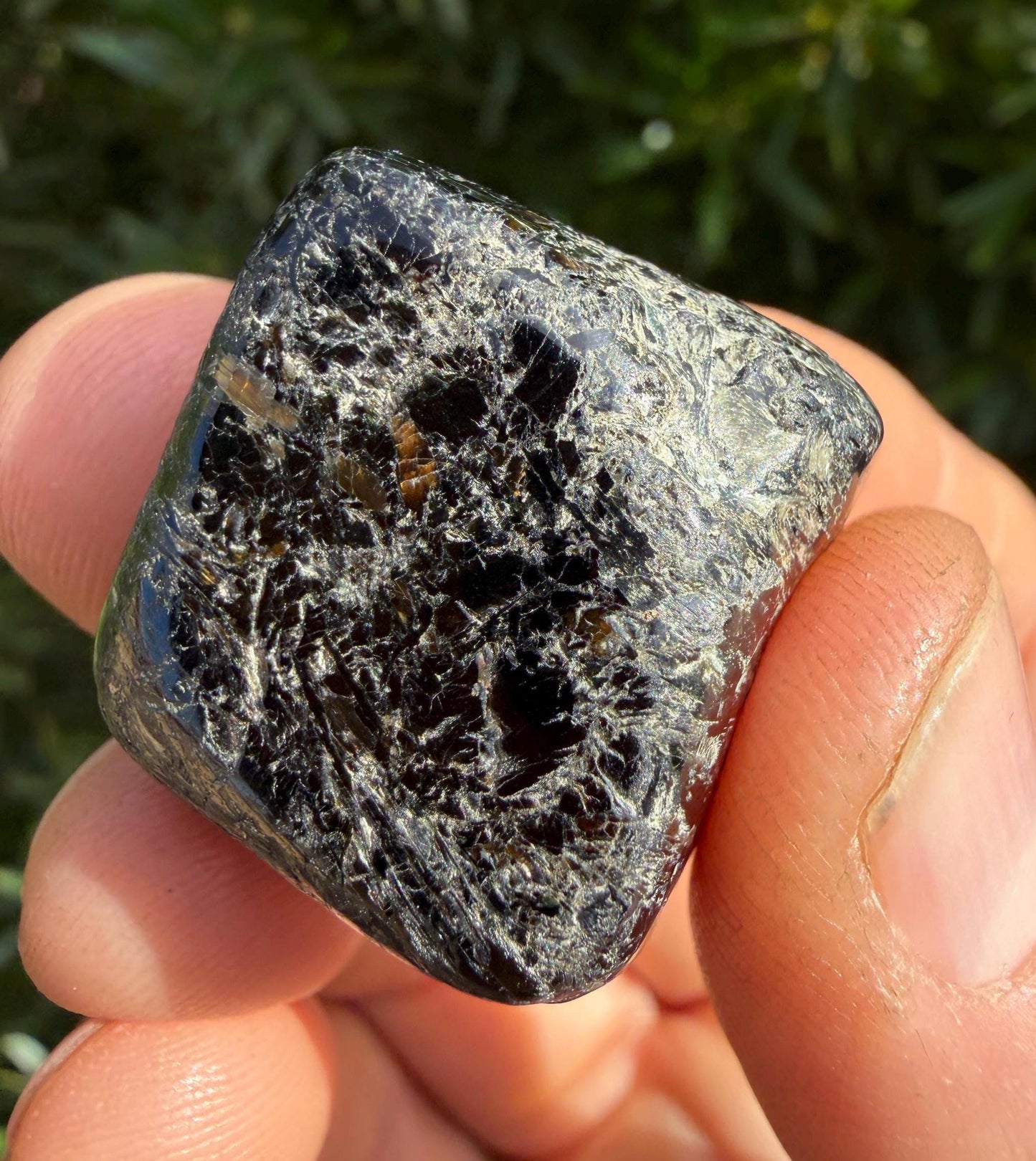 Nuummite Stone: Rare Greenland Gemstone Talisman, Ancient Transformation Crystal, 25.14 grams