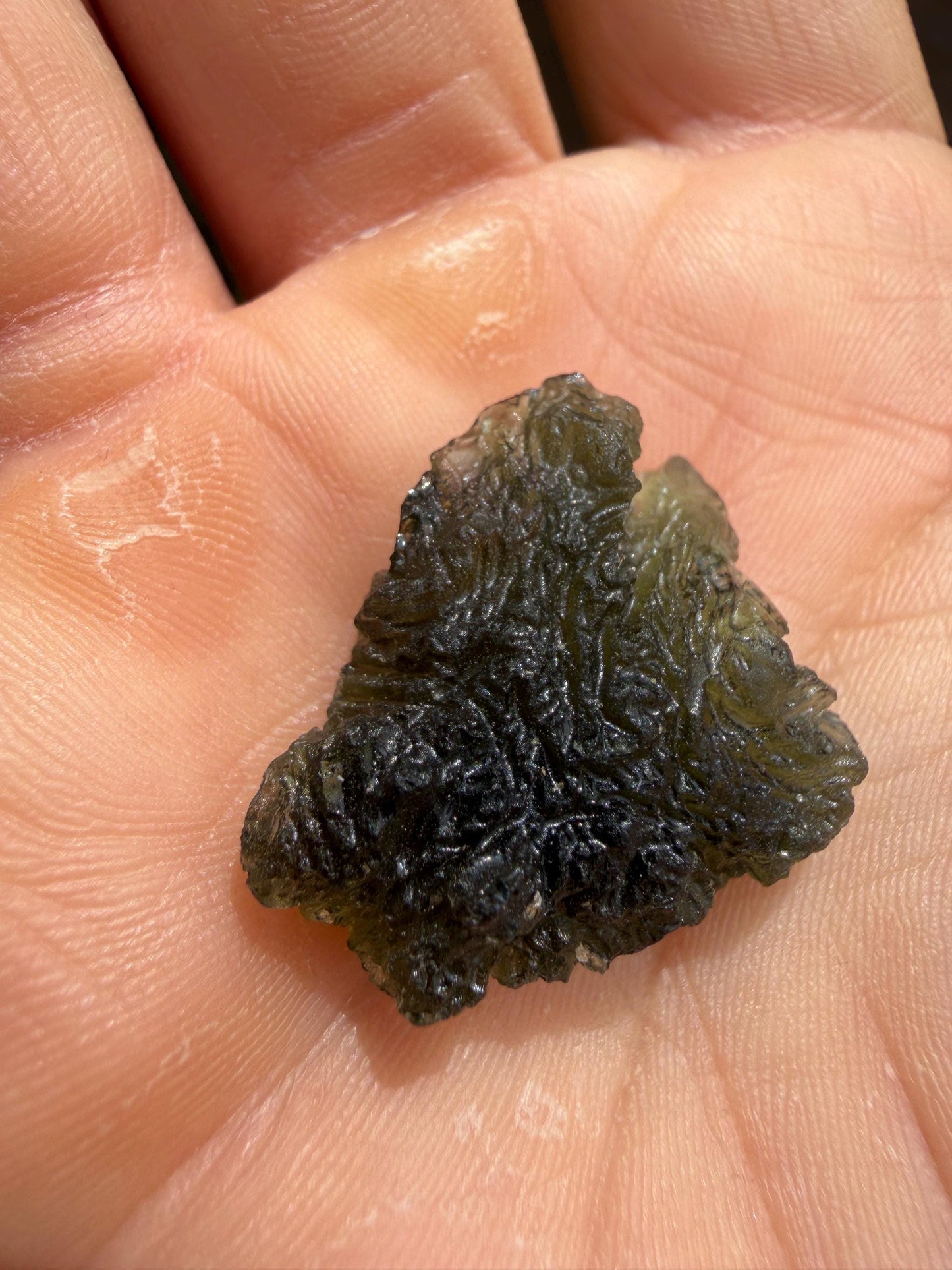 Authentic Moldavite Tektite Specimen, Reiki Healing Crystal, 4.54g/22.7ct