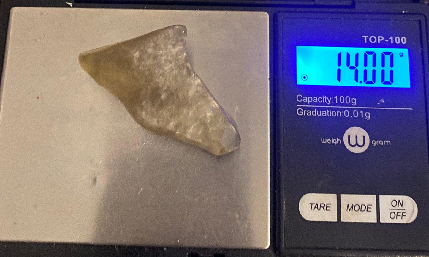 Libyan Desert Glass Tektite: Greenish Gold Specimen, 14.00 grams
