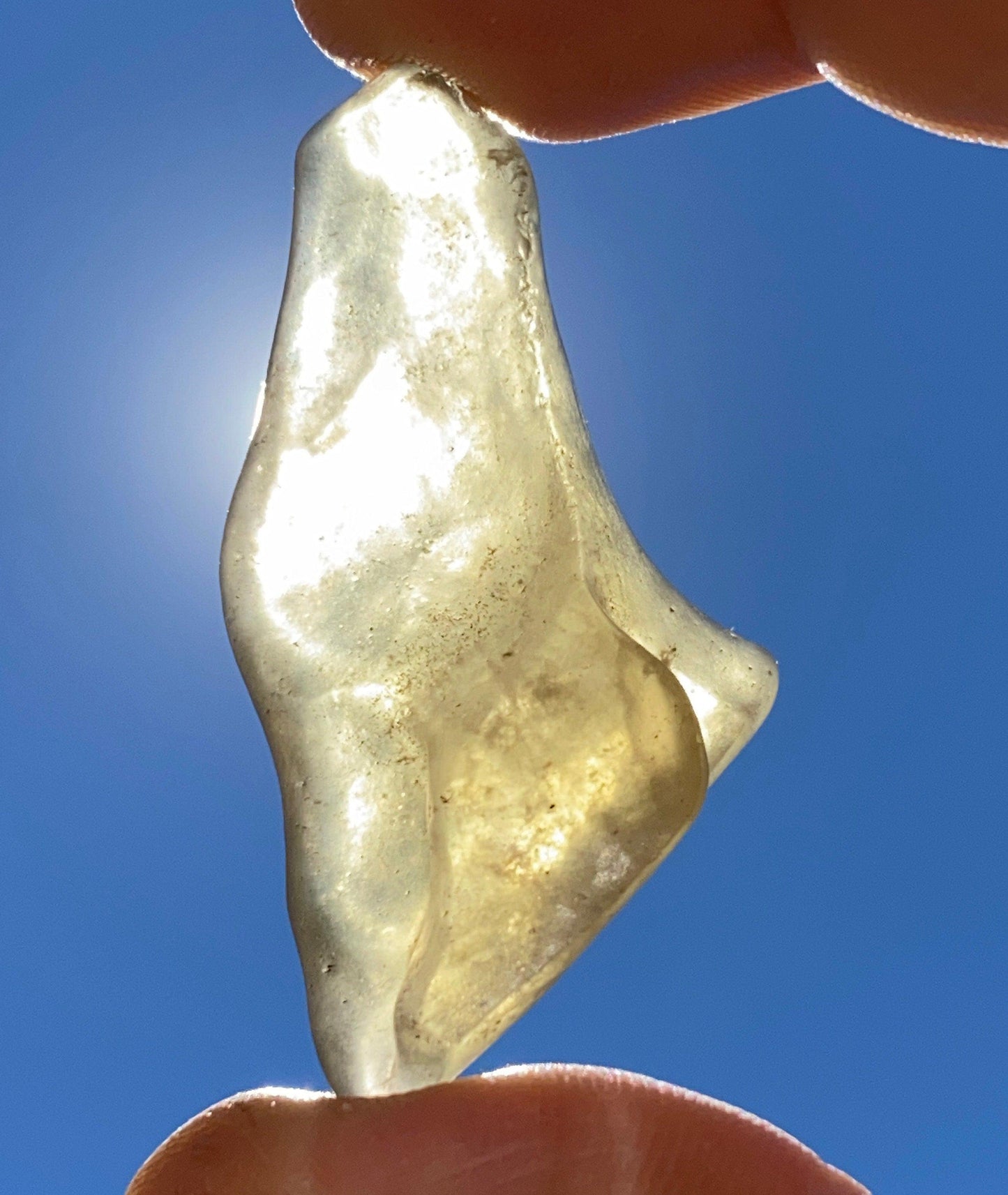 Libyan Desert Glass Tektite: Greenish Gold Specimen, 14.00 grams