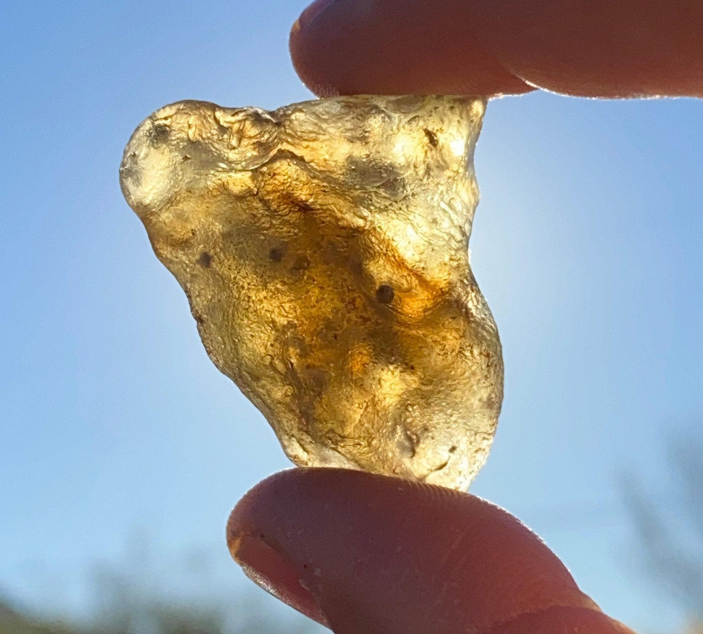 Libyan Desert Glass Tektite: Golden Green Talisman, Rare and Unique Tektite, 15.70 grams