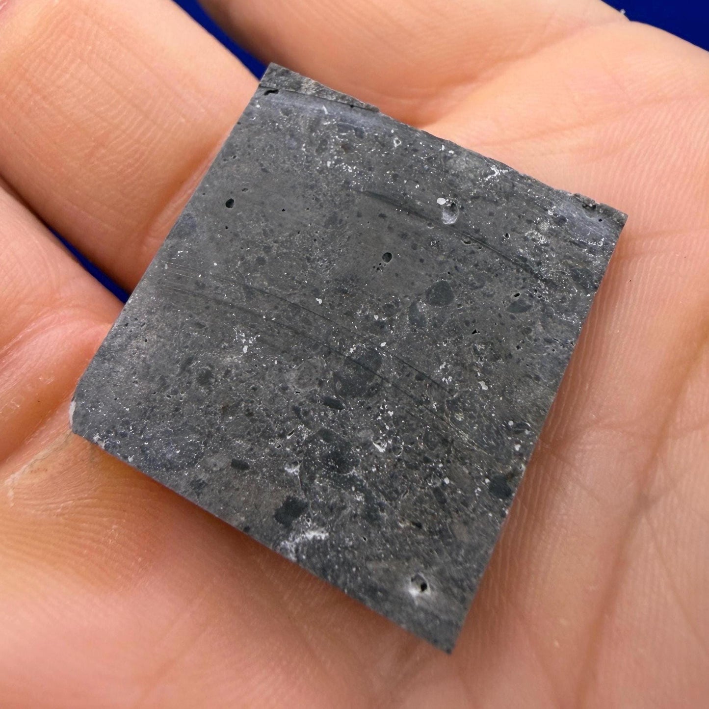 NWA 16315 Lunar Melt Breccia Meteorite Slice, Authentic Moon Rock, Mauritania, 3.01g