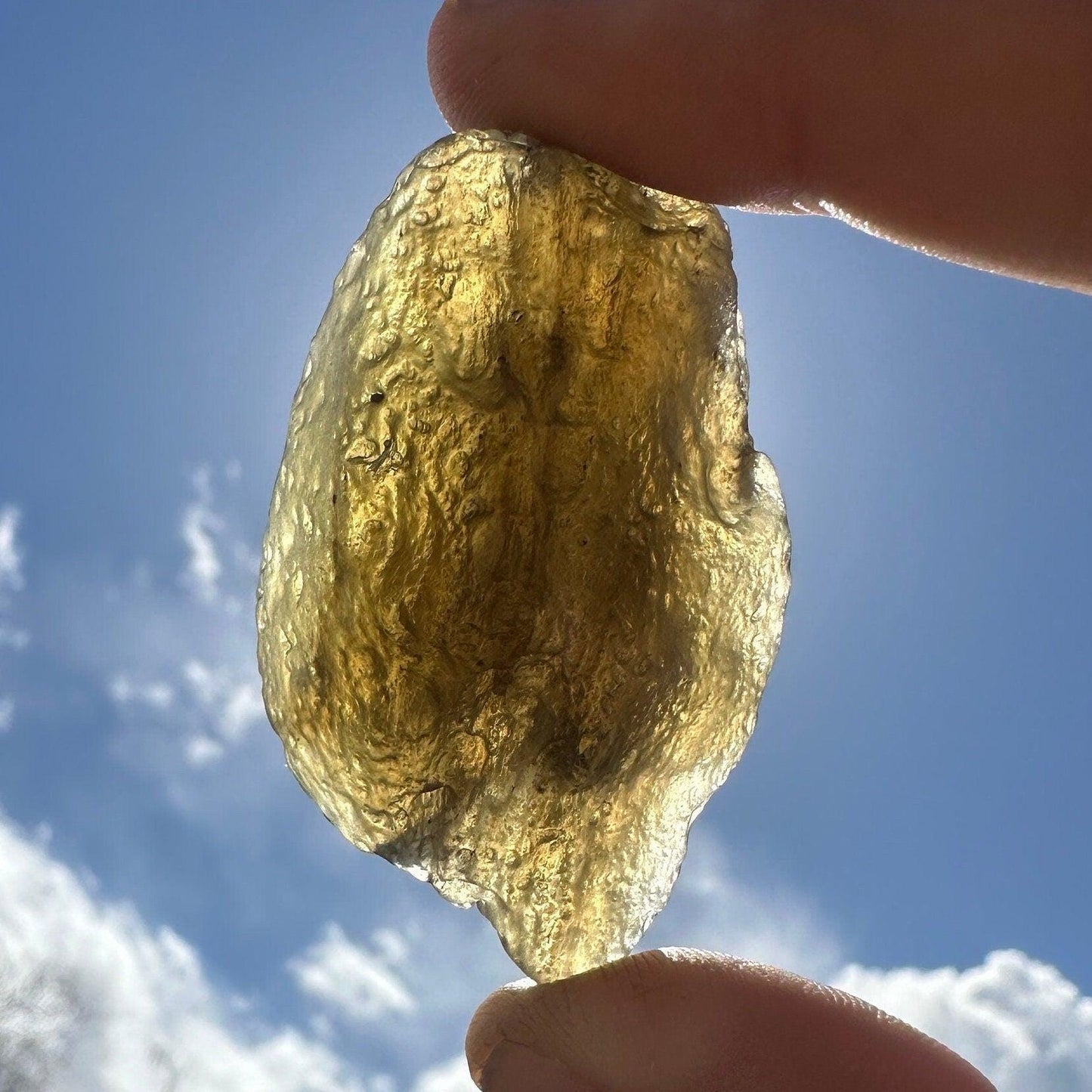Libyan Desert Glass Tektite: Golden Green Talisman, 42.48 grams