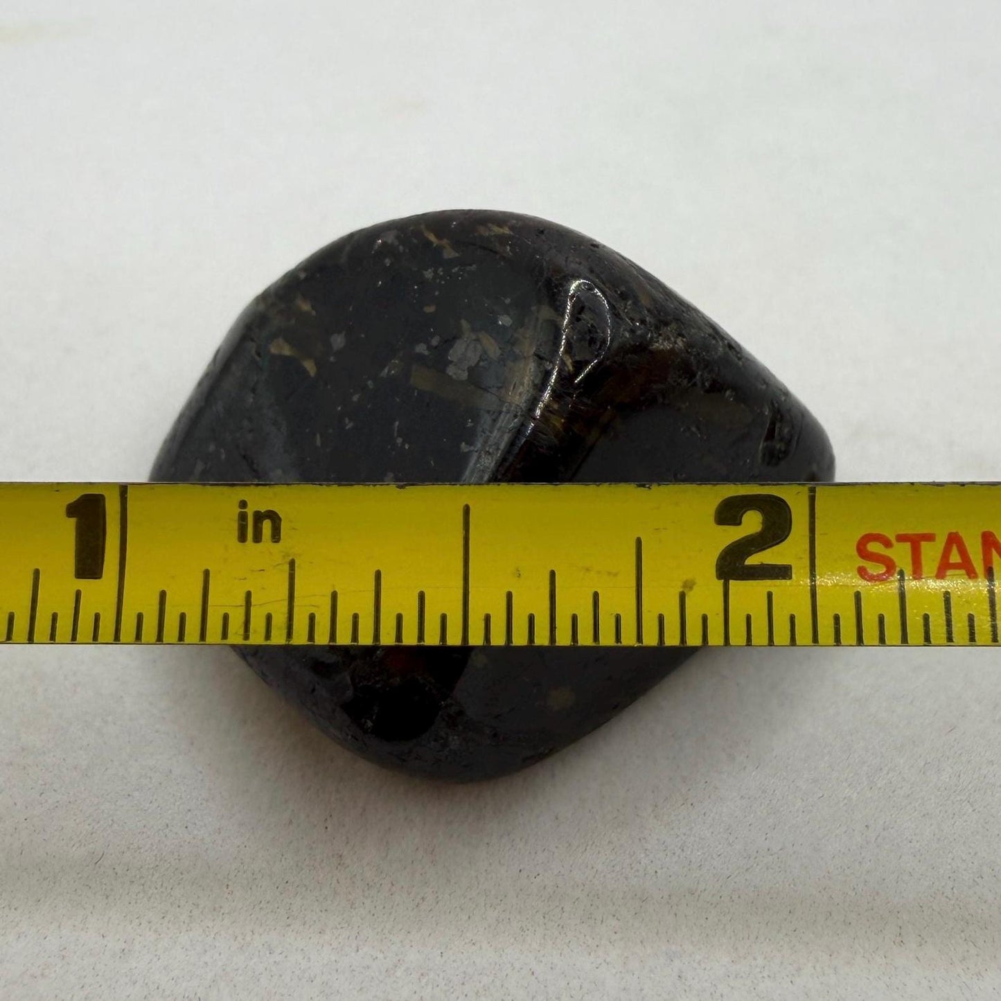 Nuummite Stone: Greenland Gemstone with Macrame Necklace and Display, Talisman, 20.67 grams