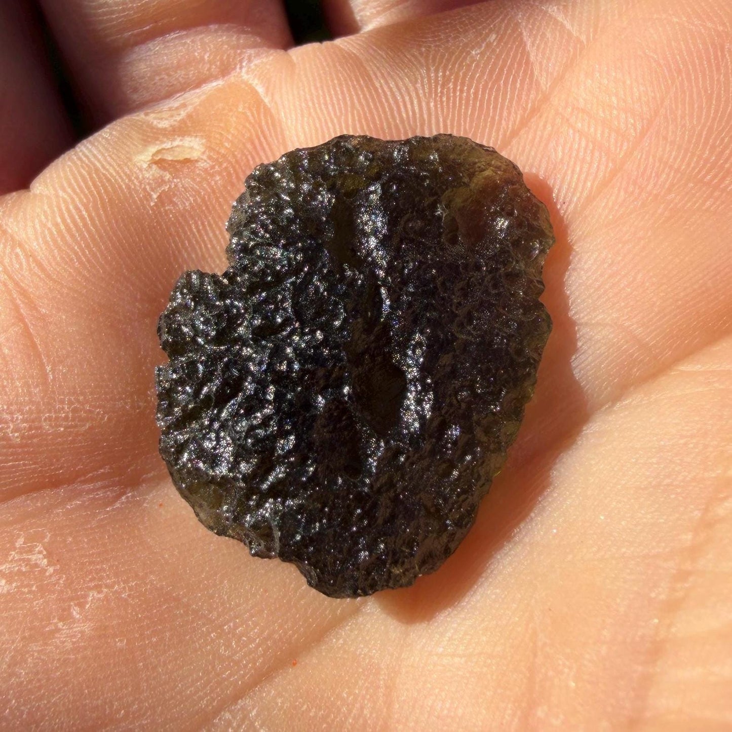 Authentic Moldavite Tektite Specimen: 4.37 grams, Reiki Talisman