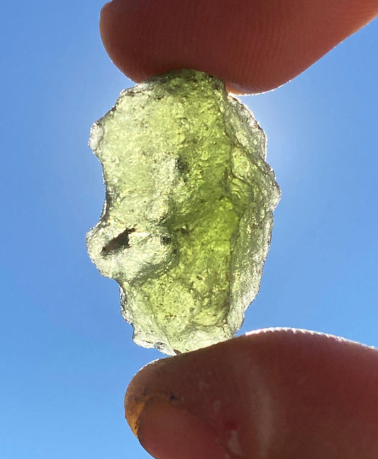 Triangular Moldavite Tektite Specimen, 3.23 grams