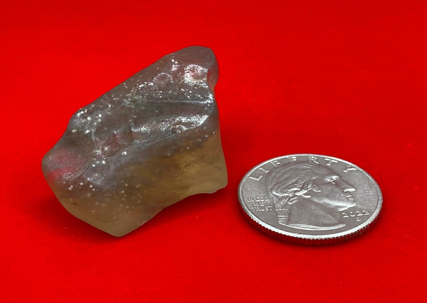 Libyan Desert Glass Tektite: Golden Green Talisman with Sand, 16.13 grams