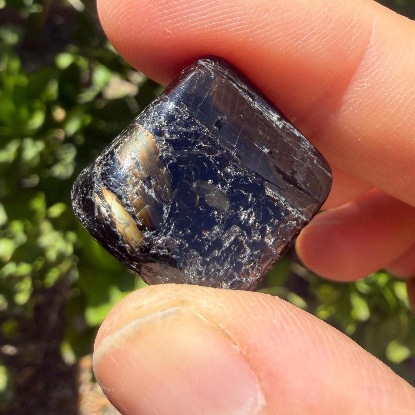 Greenland Nuummite Stone: Reiki Healing Stone, Protection Talisman, 9.61 grams