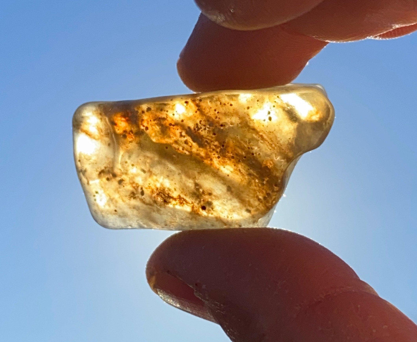 Libyan Desert Glass Tektite: Golden Green Talisman with Sand, 16.13 grams