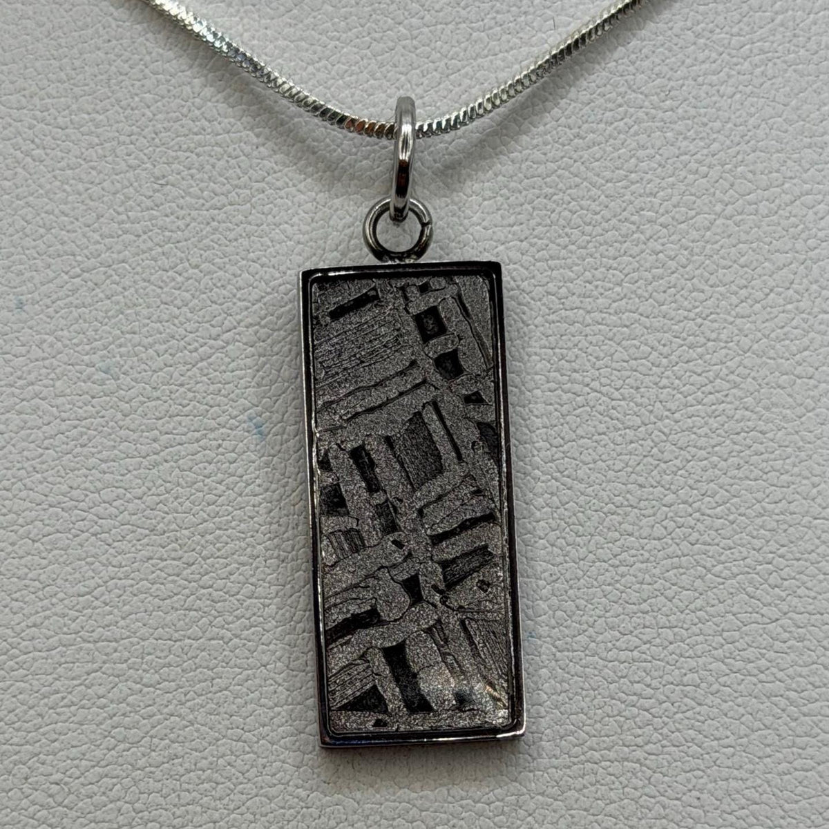 Aletai Meteorite Pendant, Widmanstätten Pattern, Etched Meteorite Necklace, 3.80g