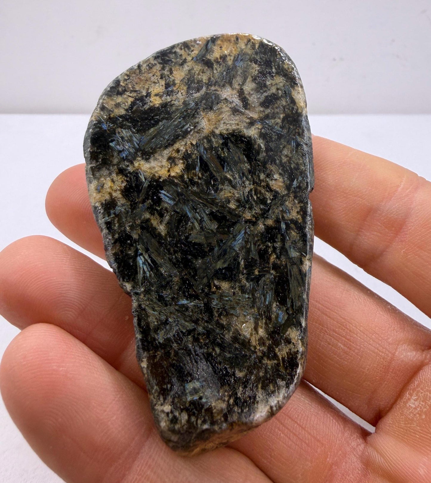 Rare Nuummite Crystal Finland, Genuine Sorcerer’s Stone, Iridescent Stone, 48.82g