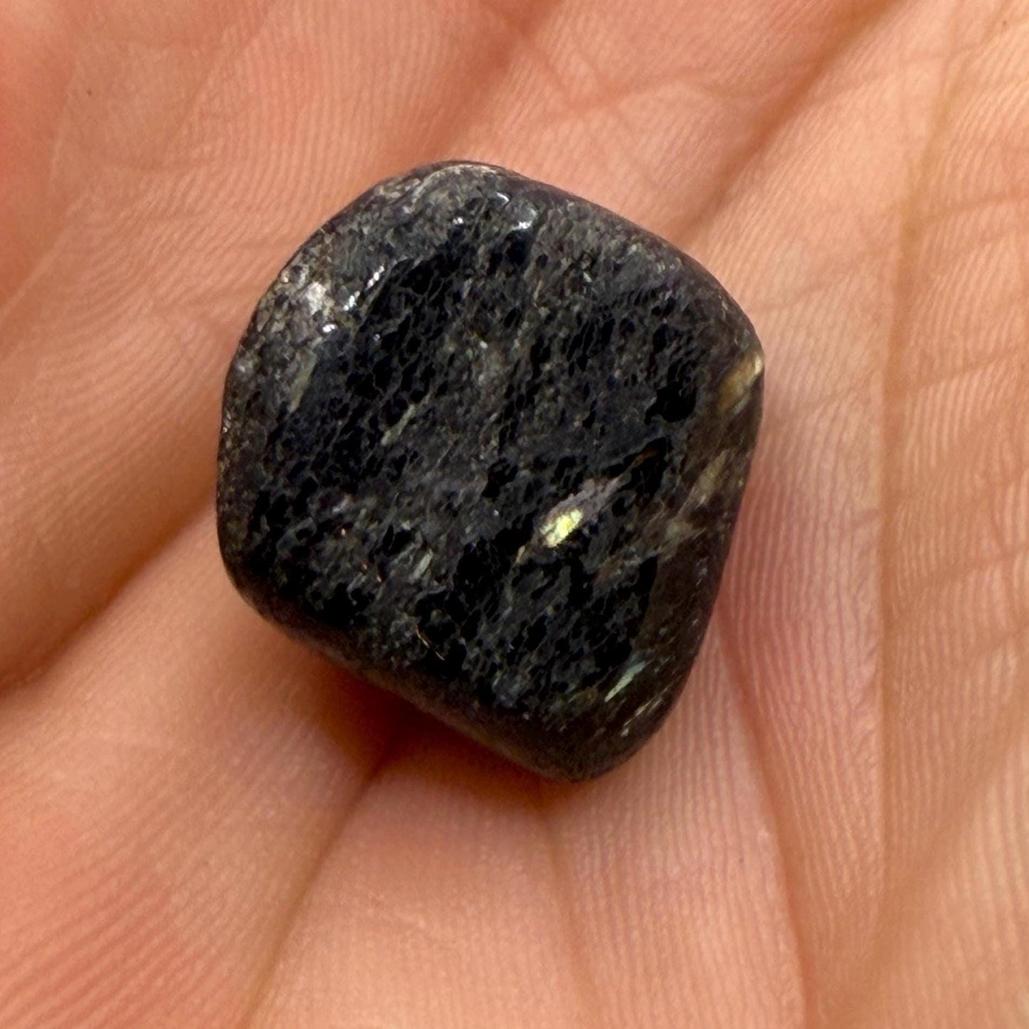 Greenland Nuummite Stone: Reiki Healing Stone, Protection Talisman, 5.25 grams