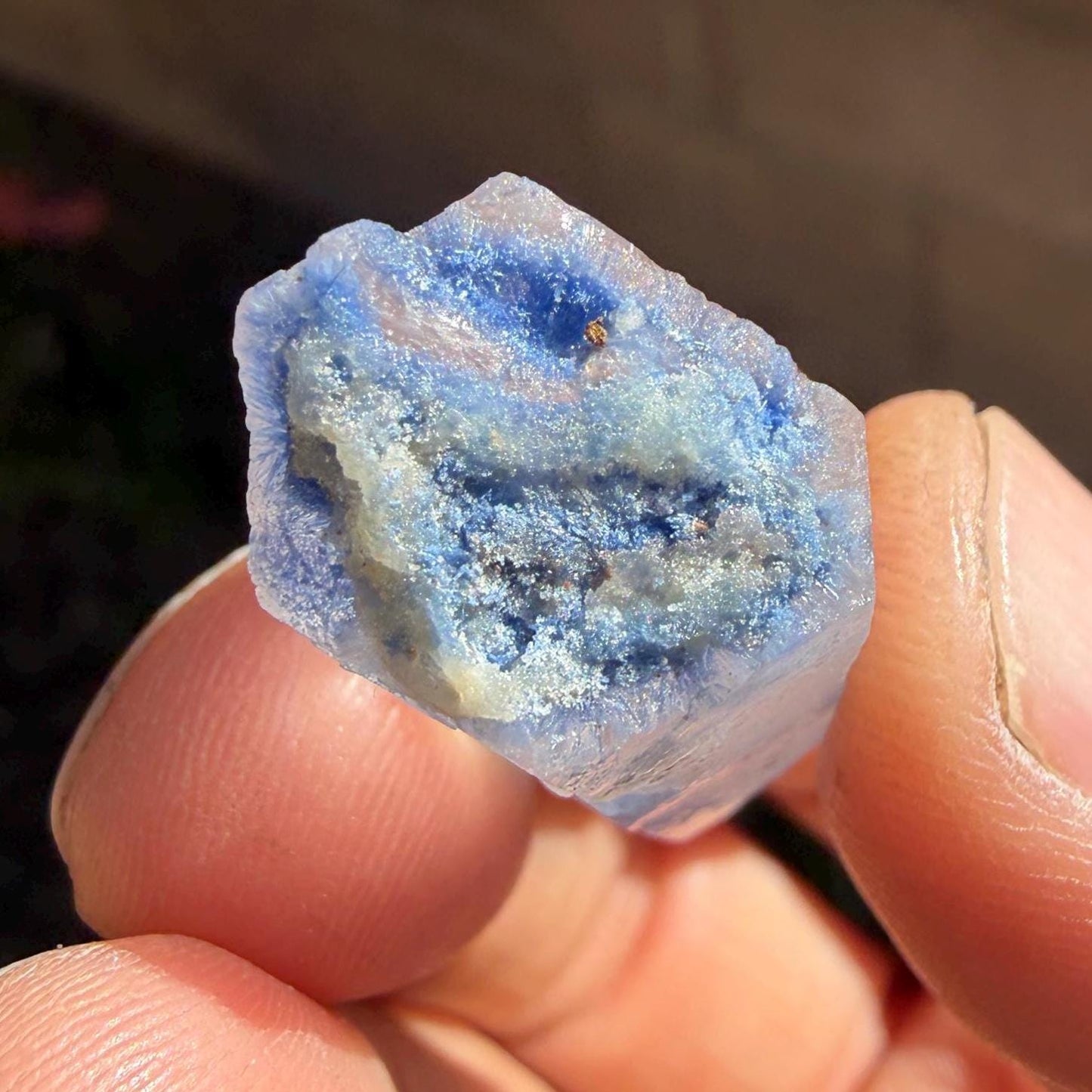 Rare Blue Dumortierite Crystal: Brazilian Gemstone for Reiki and Meditation, 8.40g/42ct