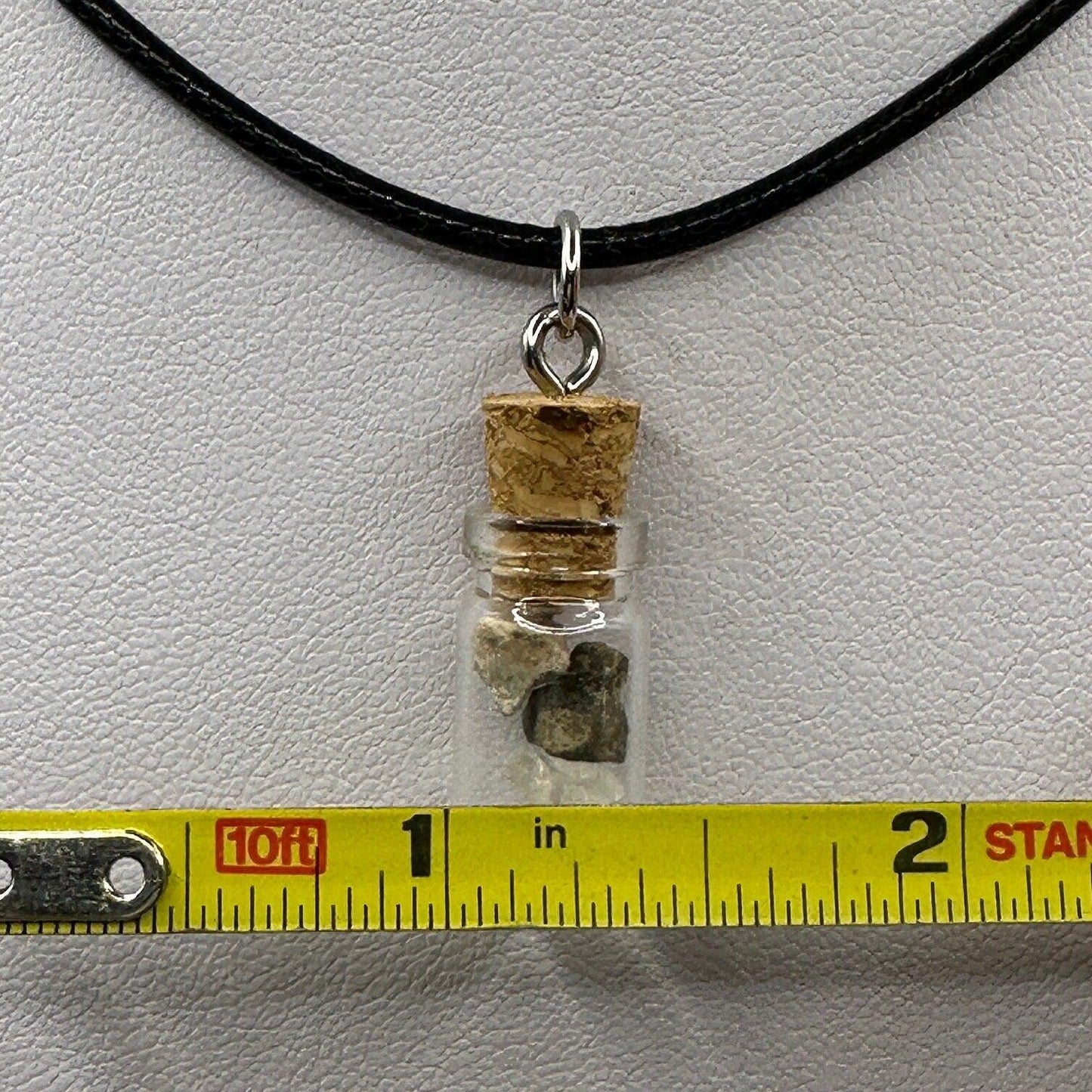 Moon Mars Earth Meteorite Pendant: Bechar 007, Shergottite, Phenacite