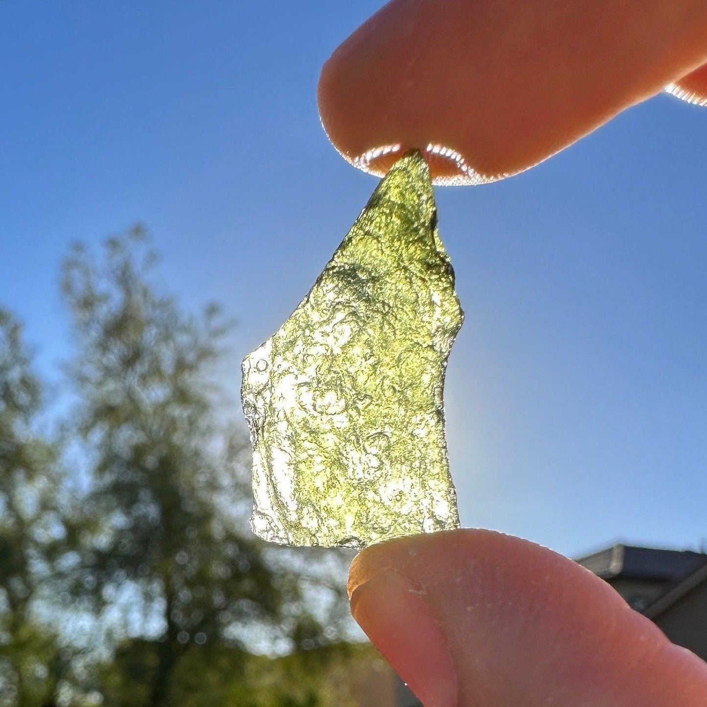 Moldavite Tektite Specimen: Authentic Tektite, 2.56g/12.8ct