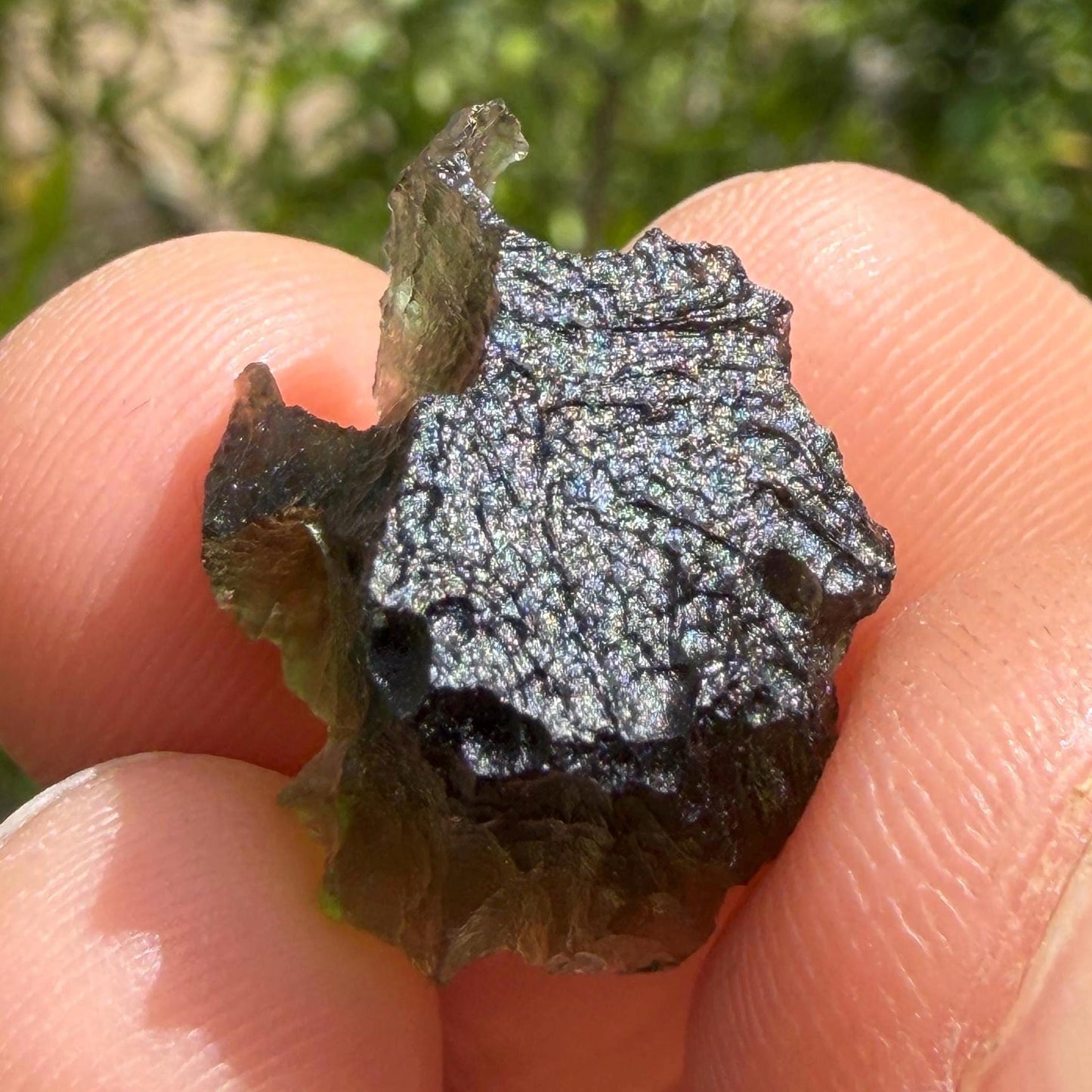 Authentic Moldavite Tektite Specimen, Czech Republic Origin, 3.22 grams
