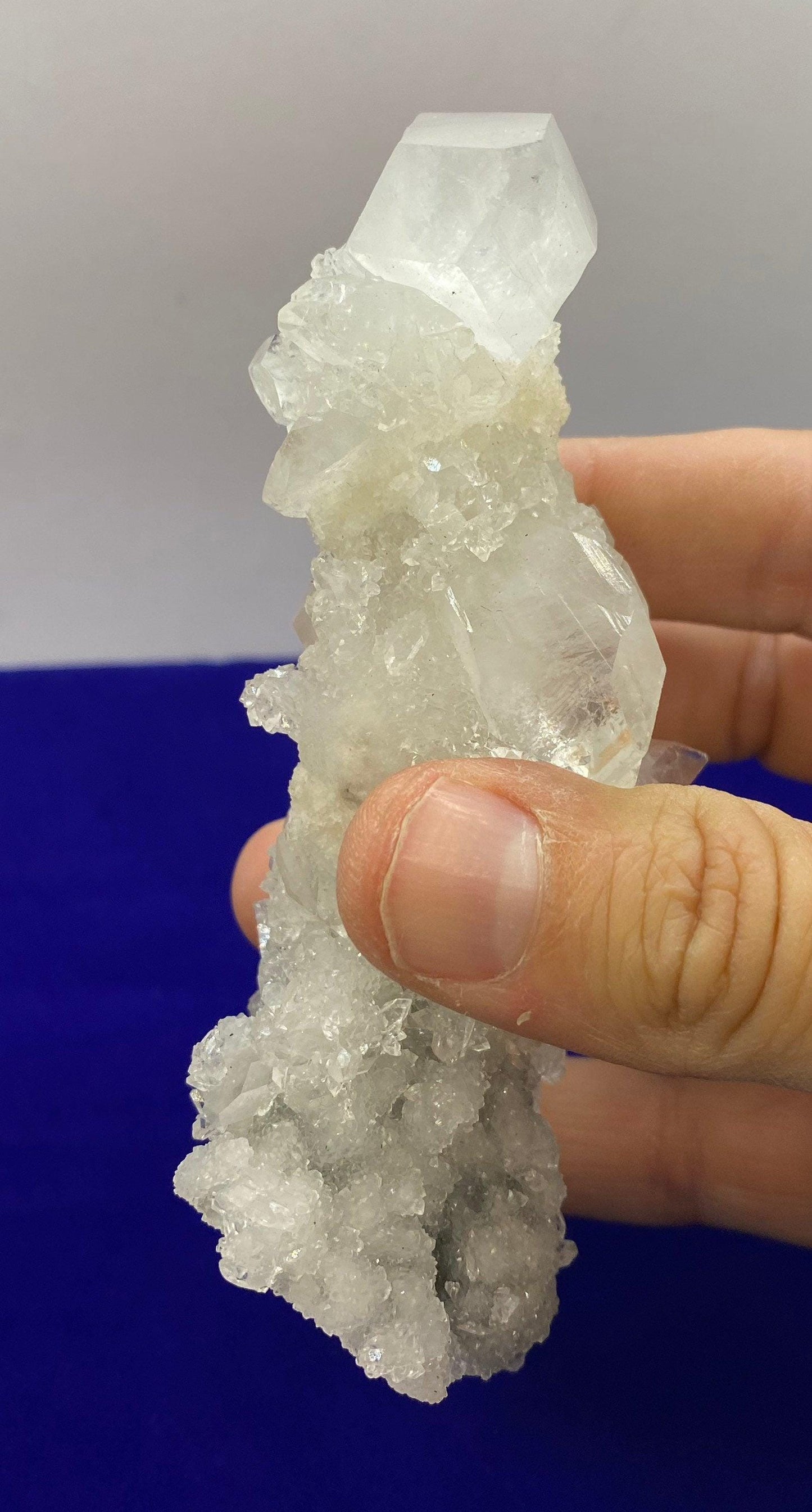 Apophyllite Stalactite Crystal Cluster: Reiki Meditation Stone, 128 grams