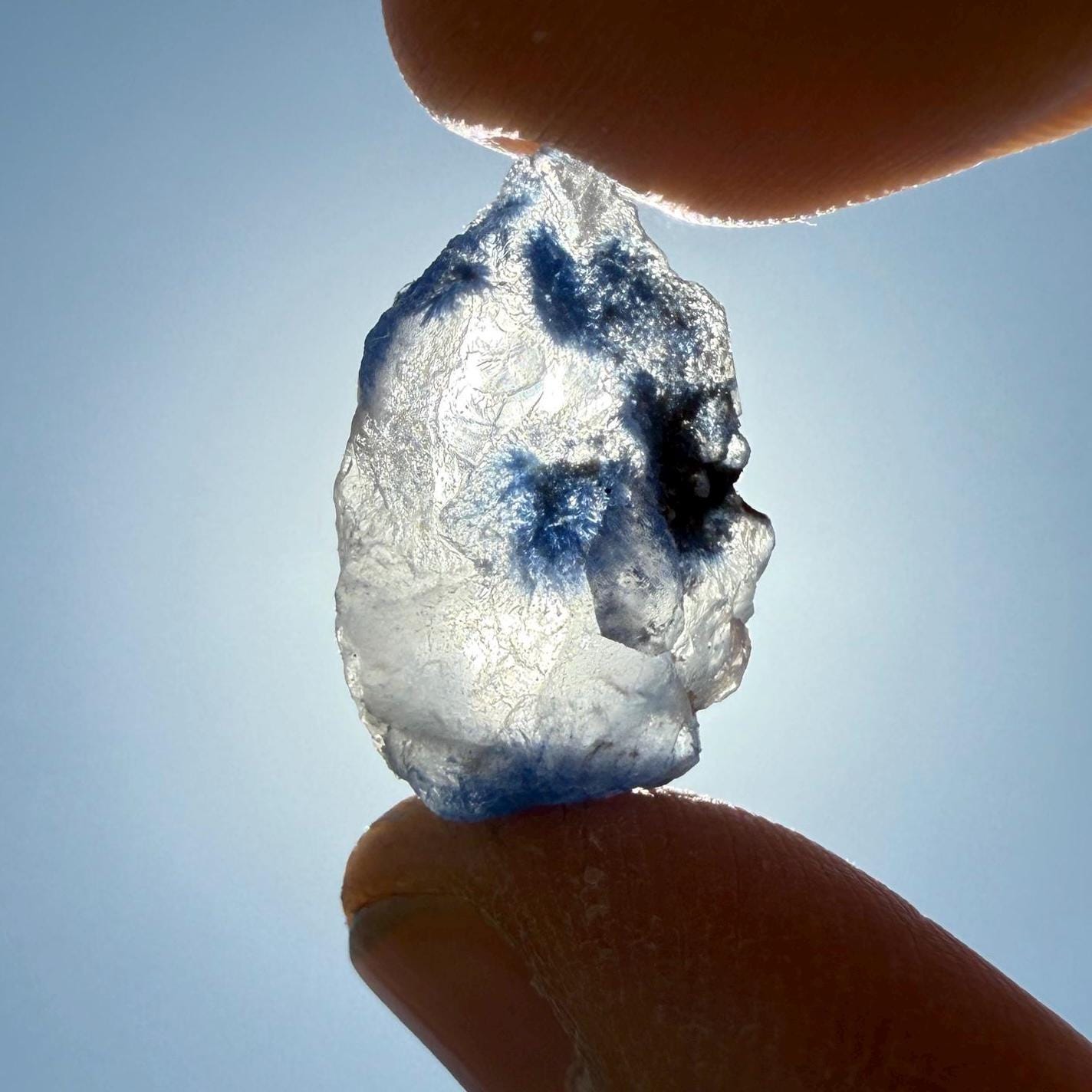 Rare Blue Dumortierite Crystal: Brazilian Gemstone for Reiki and Meditation, 4.43g/22.15ct