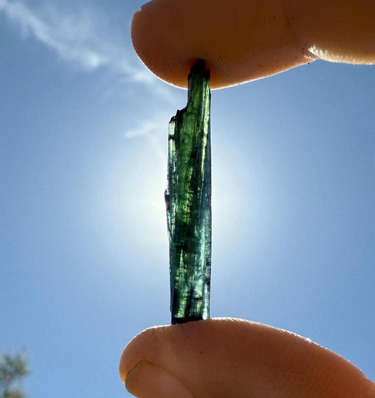 Rare Brazilian Vivianite Crystal: Deep Green Reiki Gemstone, 0.93g/4.65ct