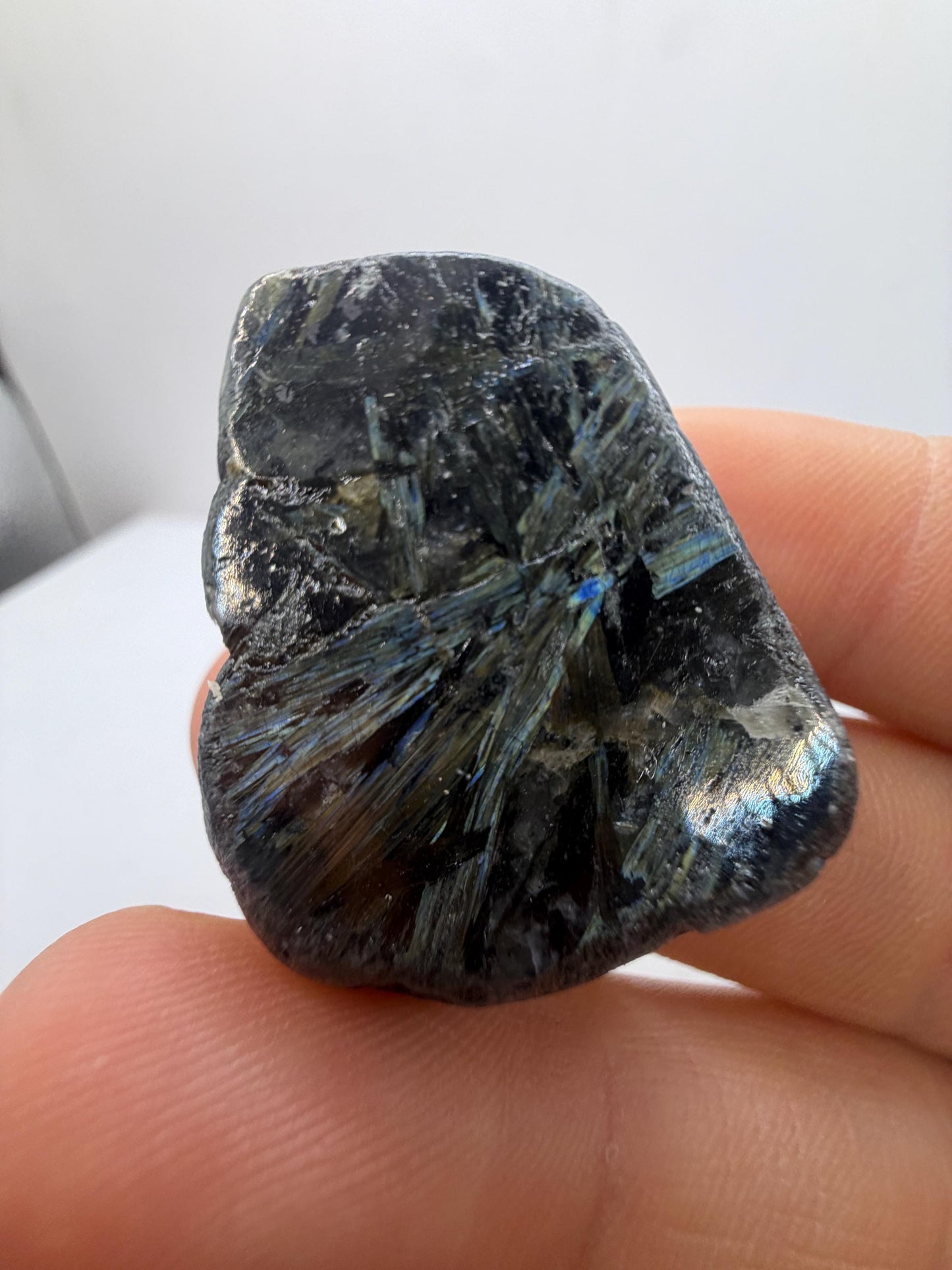 Rare Nuummite Crystal Finland, Genuine Sorcerer’s Stone, Iridescent Stone, 20.96g